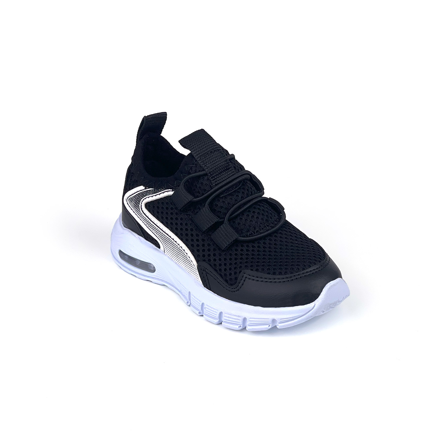 Unisex Bebe Siyah Beyaz Işıklı Bağcıksız Rahat Kalıp Sneaker Spor