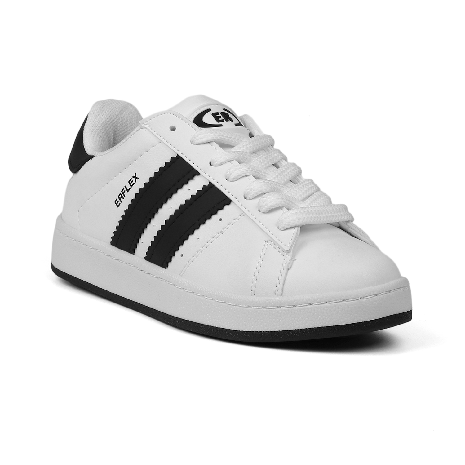 Kajila Unisex Beyaz Siyah Bağcıklı Rahat Sneaker Günlük Spor Ayakkabı