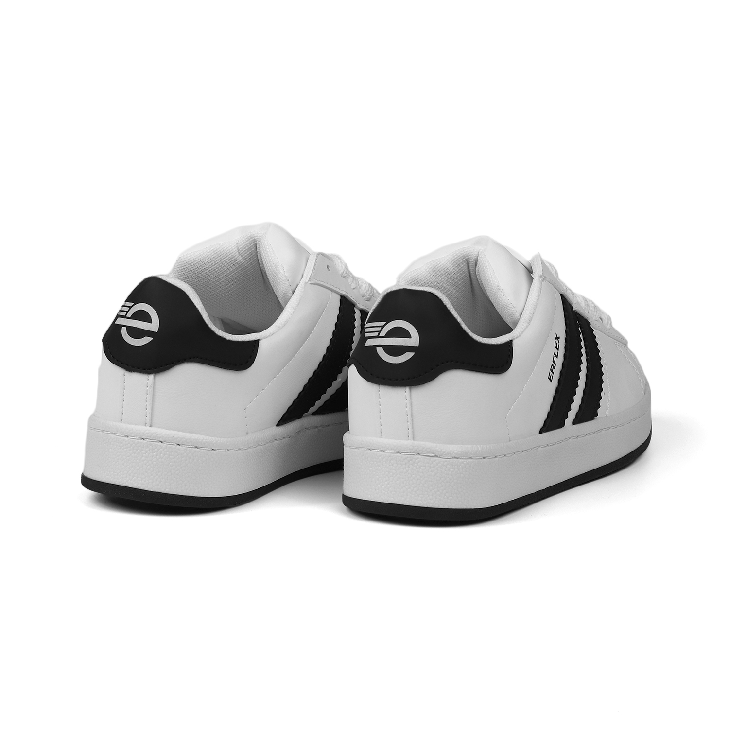 Kajila Unisex Beyaz Siyah Bağcıklı Rahat Sneaker Günlük Spor Ayakkabı