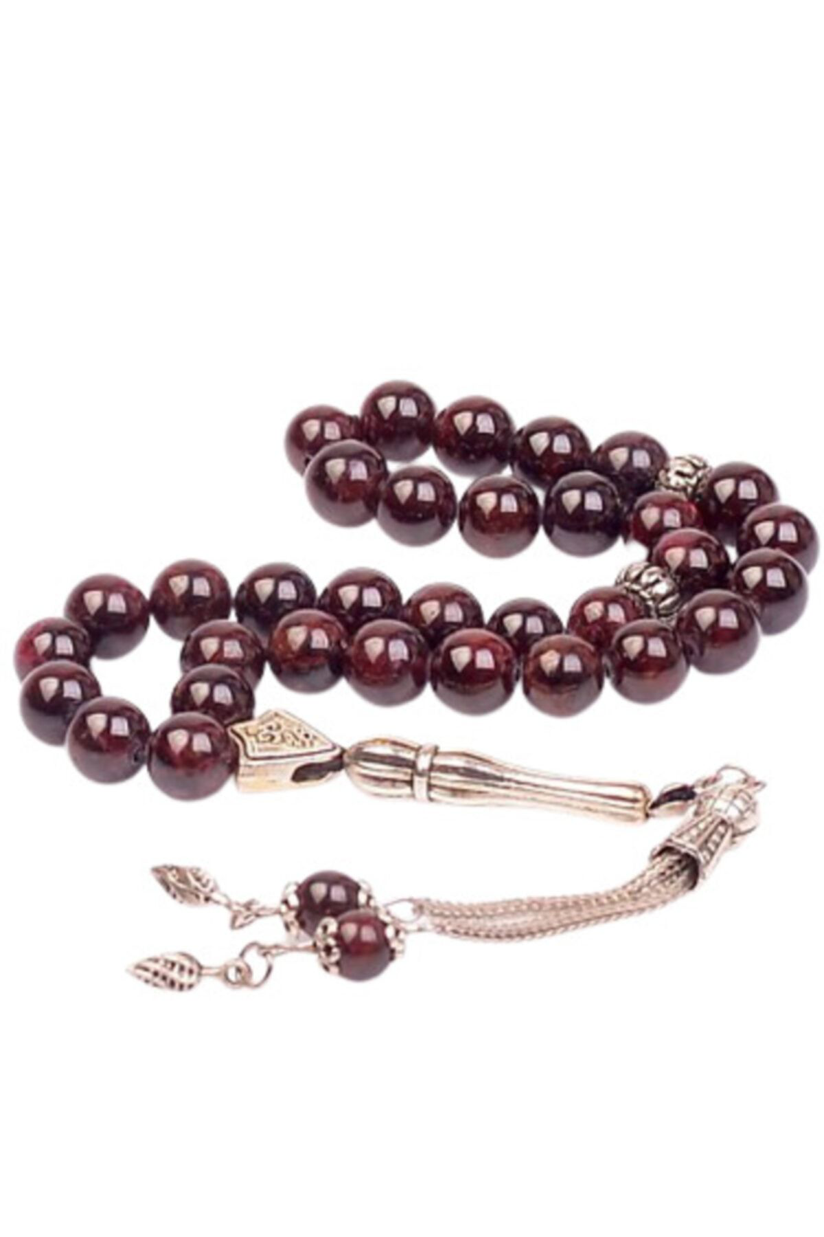 Unisex Bordo Doğal Taş Kırmızı Granat Lal Taşı Tesbih Unisex Bordo Doğal Taş Kırmızı Granat Lal Taşı Tesbih