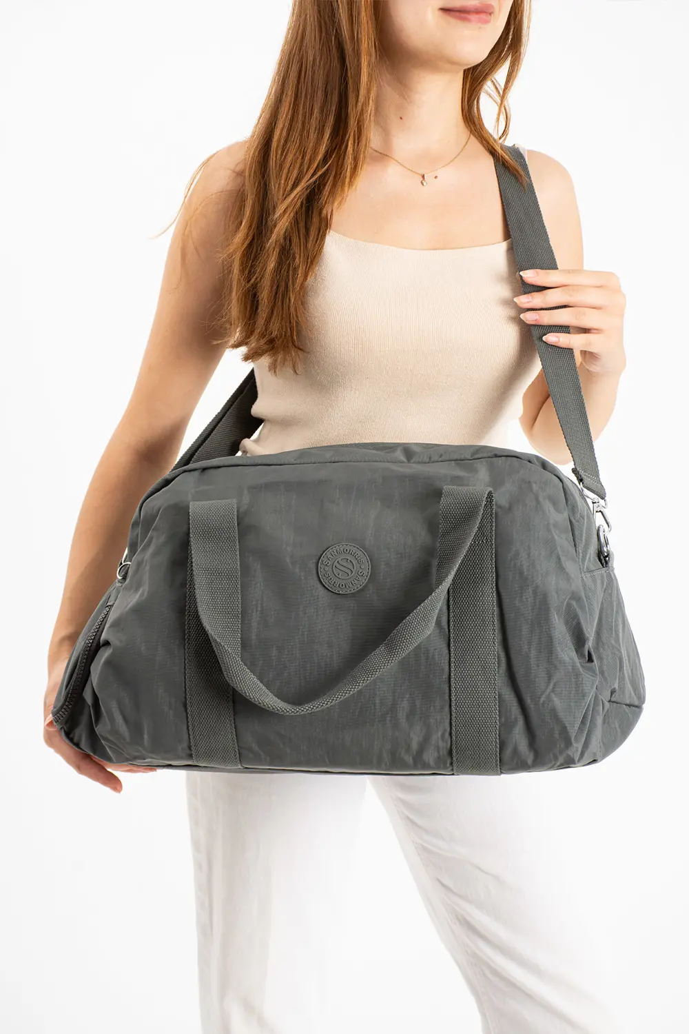 Unısex Büyük Boy Koyu Gri Renk Krinkıl Kumaş Ayakkabı Bölümlü Çap