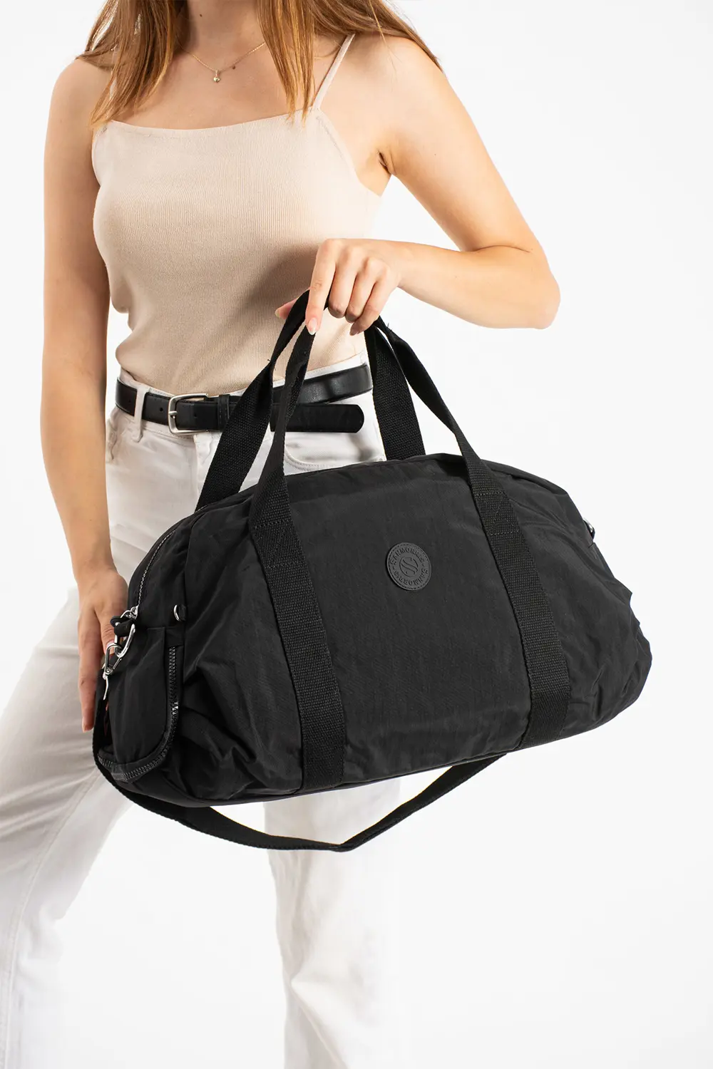 Unısex Büyük Boy Siyah Renk Krinkıl Kumaş Ayakkabı Bölümlü Çapraz