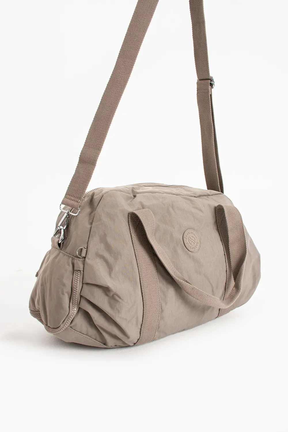 Unısex Büyük Boy Vizon Renkli Krinkıl Kumaş Ayakkabı Bölümlü Çapr