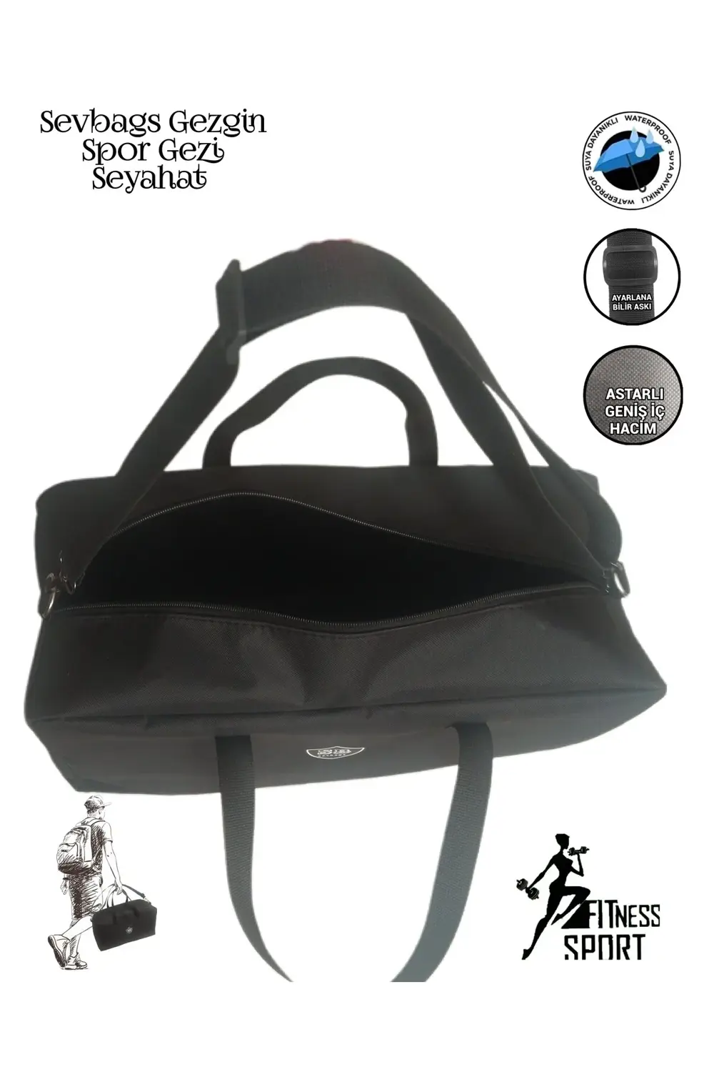 UNİSEX ÇAPRAZ OMUZ ASKILI KADIN VE ERKEK FİTNESS SPOR VE SEYAHAT