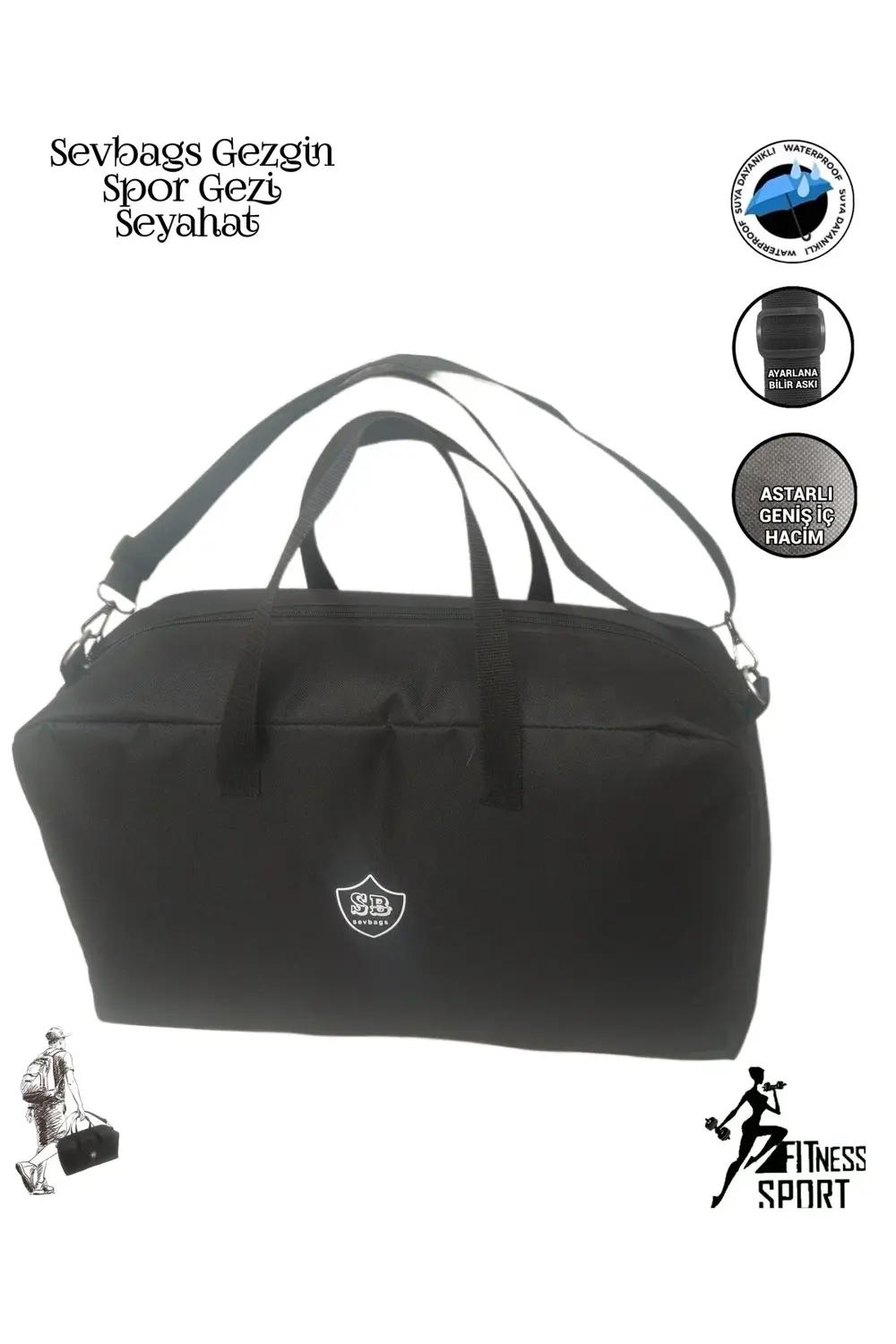 UNİSEX ÇAPRAZ OMUZ ASKILI KADIN VE ERKEK FİTNESS SPOR VE SEYAHAT