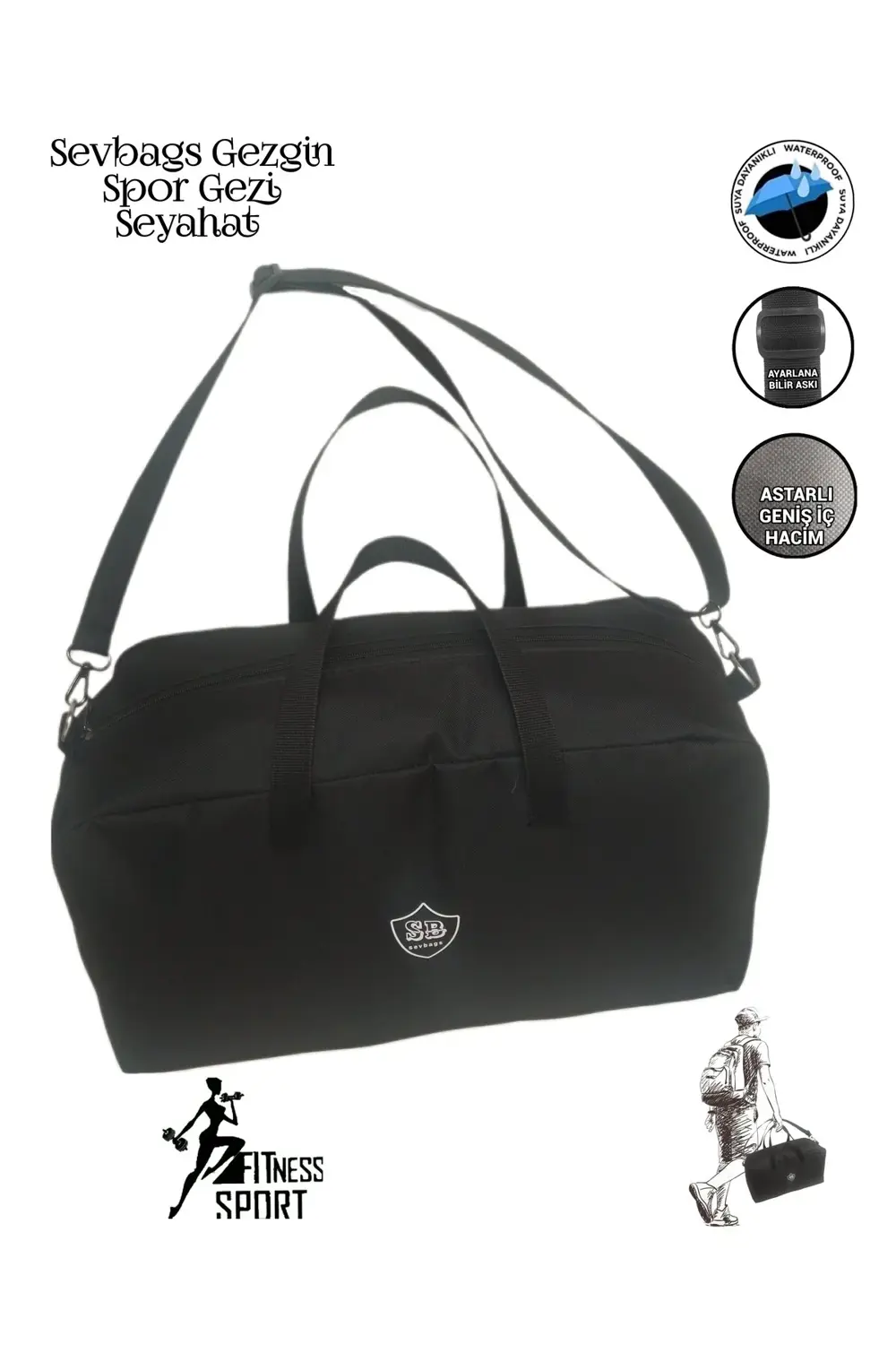 UNİSEX ÇAPRAZ OMUZ ASKILI KADIN VE ERKEK FİTNESS SPOR VE SEYAHAT