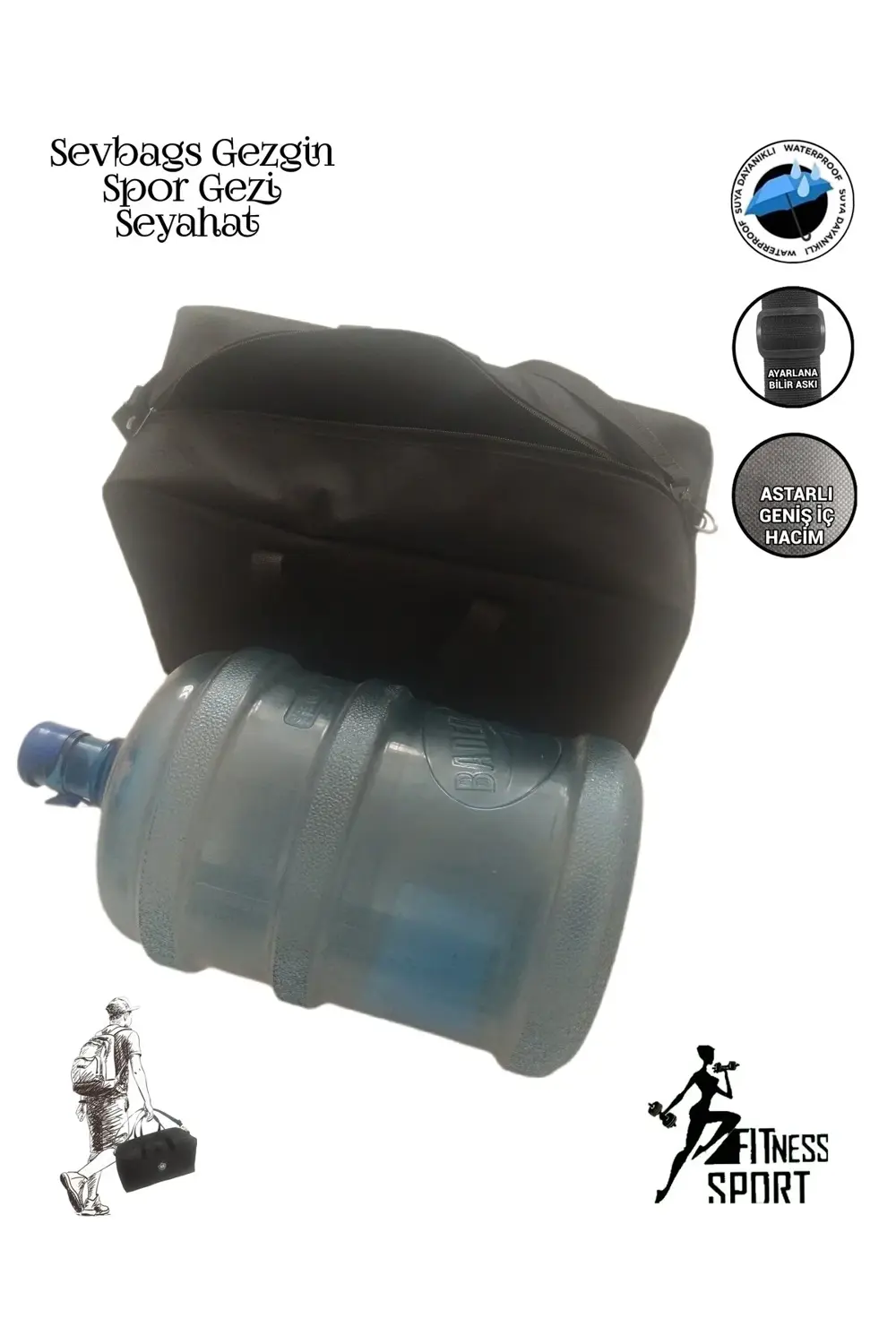 UNİSEX ÇAPRAZ OMUZ ASKILI KADIN VE ERKEK FİTNESS SPOR VE SEYAHAT