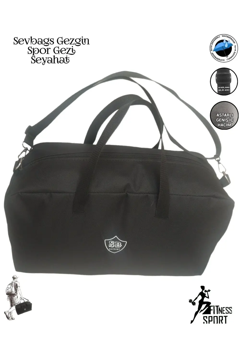 UNİSEX ÇAPRAZ OMUZ ASKILI KADIN VE ERKEK FİTNESS SPOR VE SEYAHAT