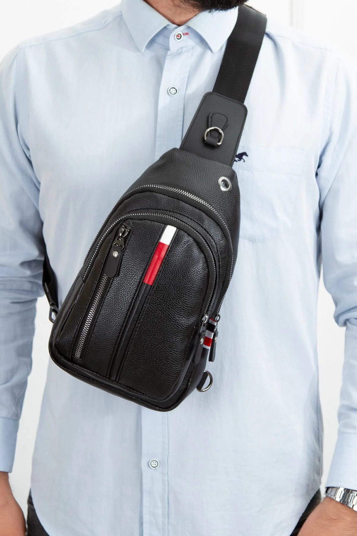 Unisex Çapraz Omuz Ve Bel Çantası Siyah Suya Dayanıklı Günlük Seyahat Çantası (BOY:30CM EN:16CM)
