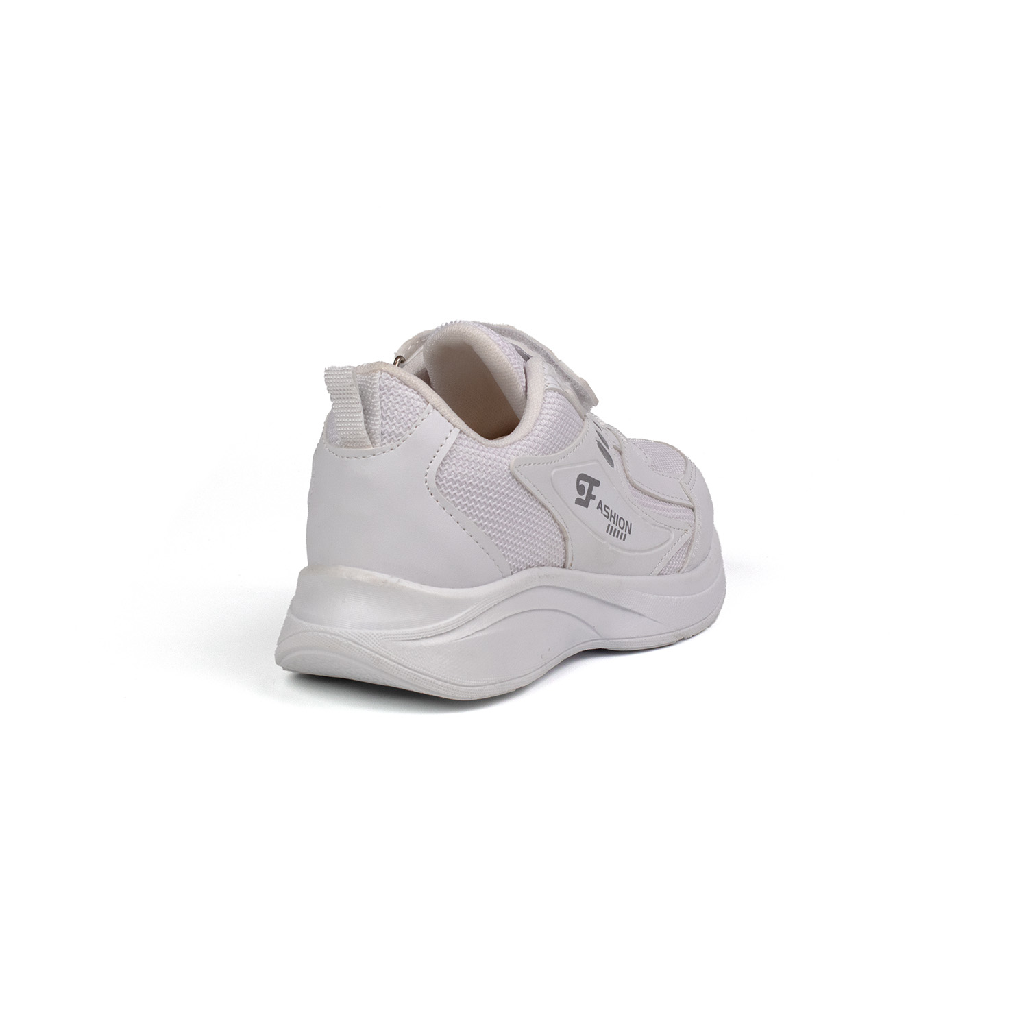 Unisex Çocuk Beyaz Cırtlı Bağcıklı Sneaker Günlük Rahat Spor Ayak