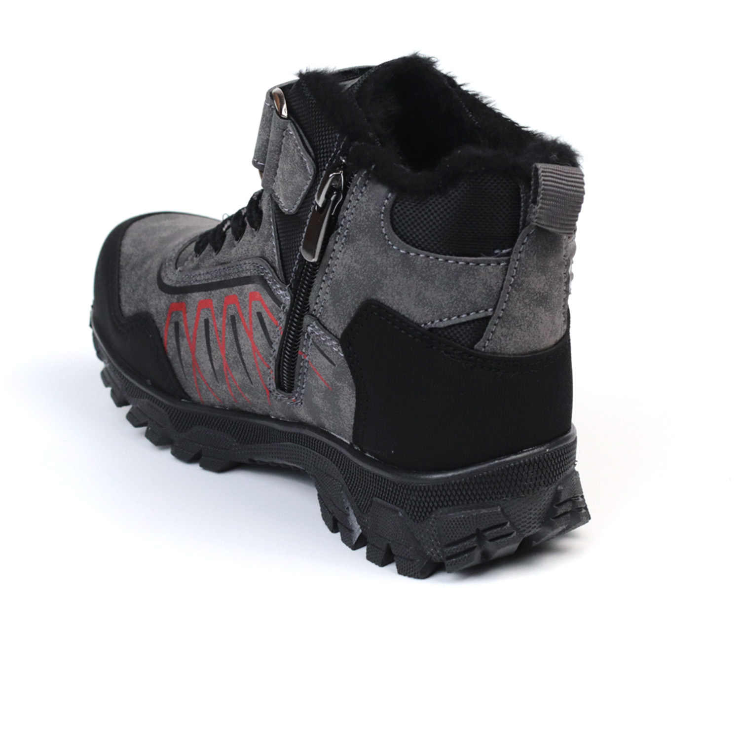 Kajila Unisex Çocuk Füme Siyah İçi Kürklü Kışlık Termo Taban Suya Soğuğa Kajila Unisex Çocuk Füme Siyah İçi Kürklü Kışlık Termo Taban Suya Soğuğa