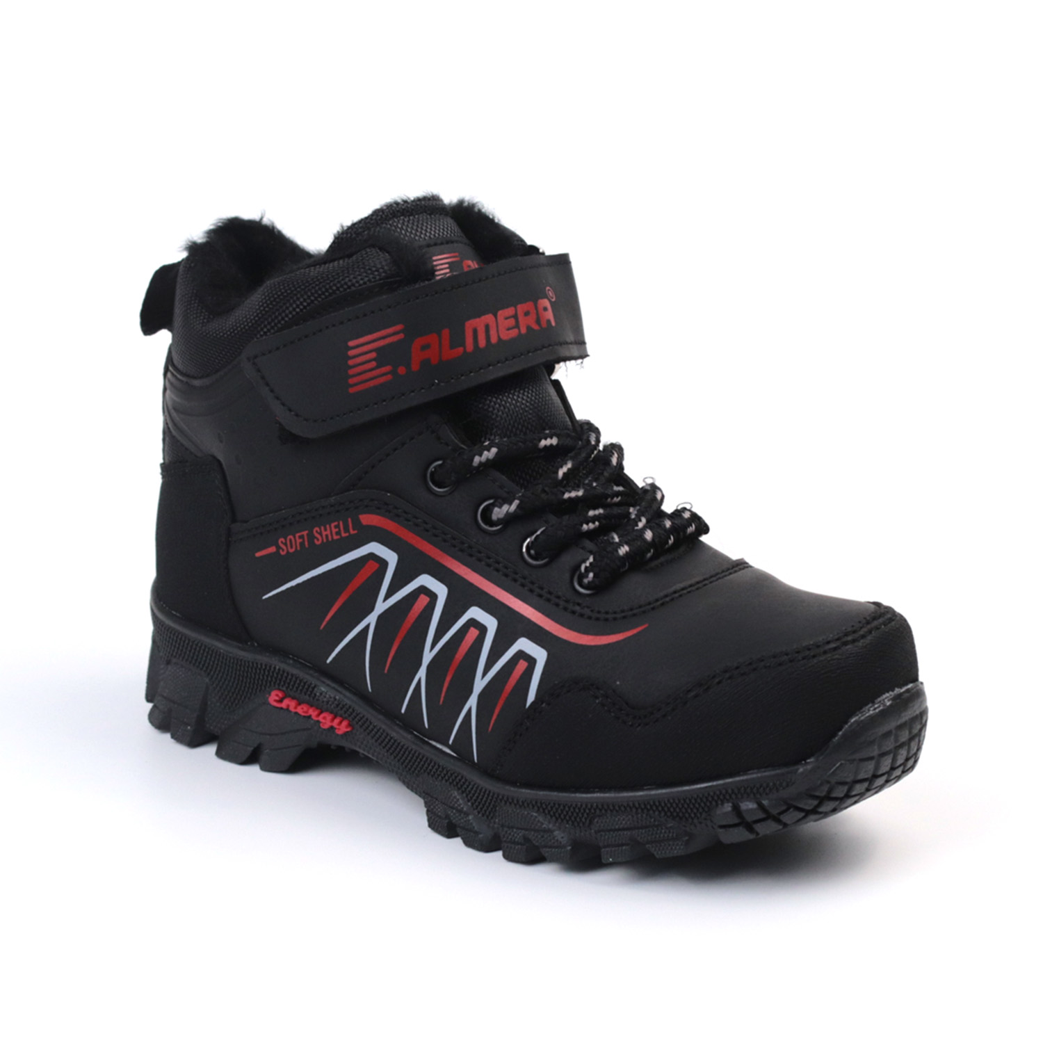 Kajila Unisex Çocuk Siyah Kırmızı İçi Kürklü Kışlık Termo Taban Suya Soğ Kajila Unisex Çocuk Siyah Kırmızı İçi Kürklü Kışlık Termo Taban Suya Soğ