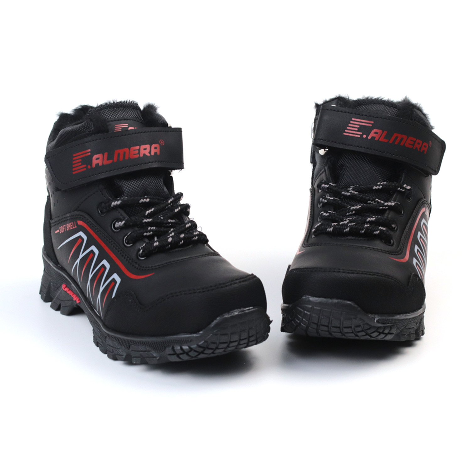 Kajila Unisex Çocuk Siyah Kırmızı İçi Kürklü Kışlık Termo Taban Suya Soğ Kajila Unisex Çocuk Siyah Kırmızı İçi Kürklü Kışlık Termo Taban Suya Soğ