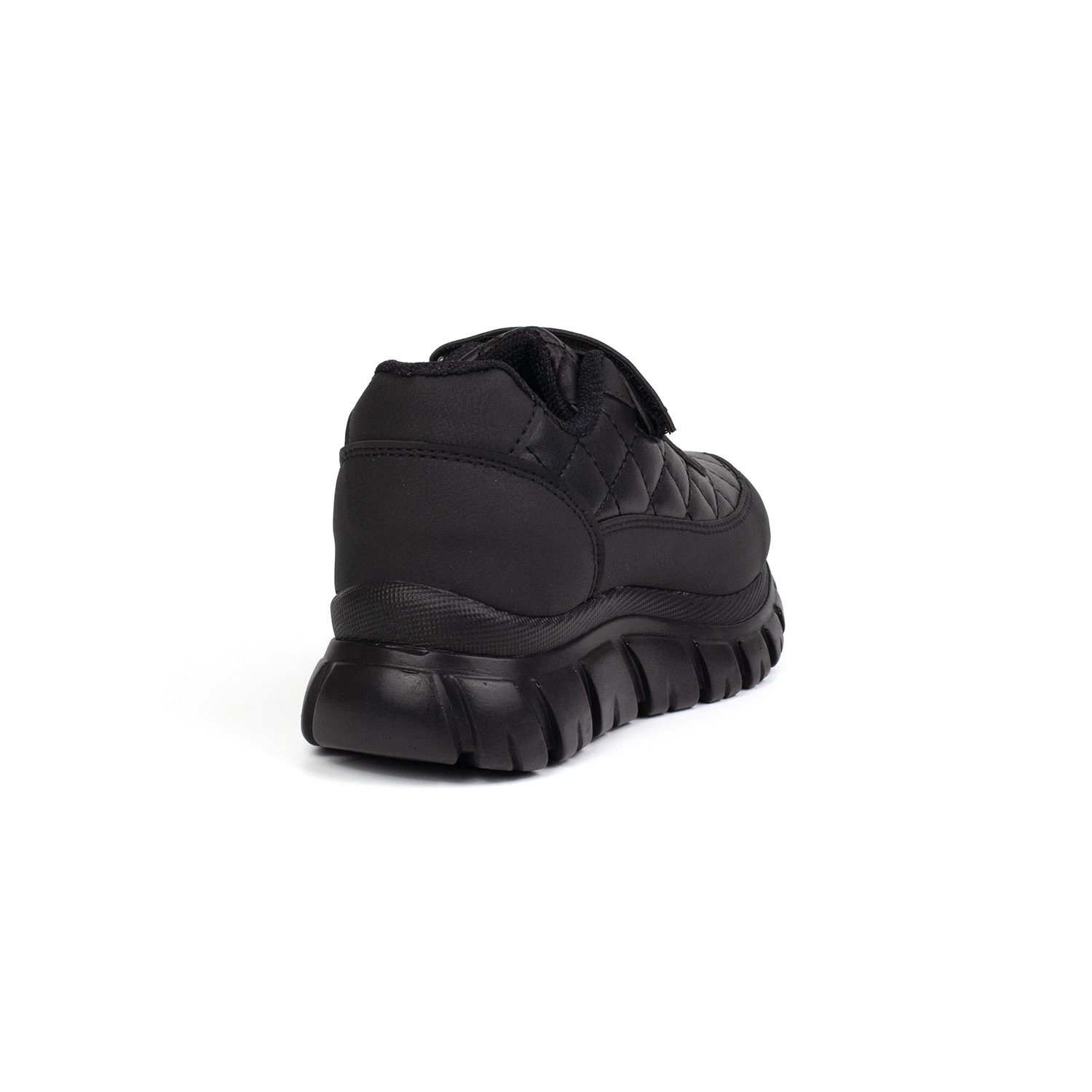 Unisex Çocuk Siyah Bağcıklı Cırtlı Sneaker Rahat Spor Ayakkabı