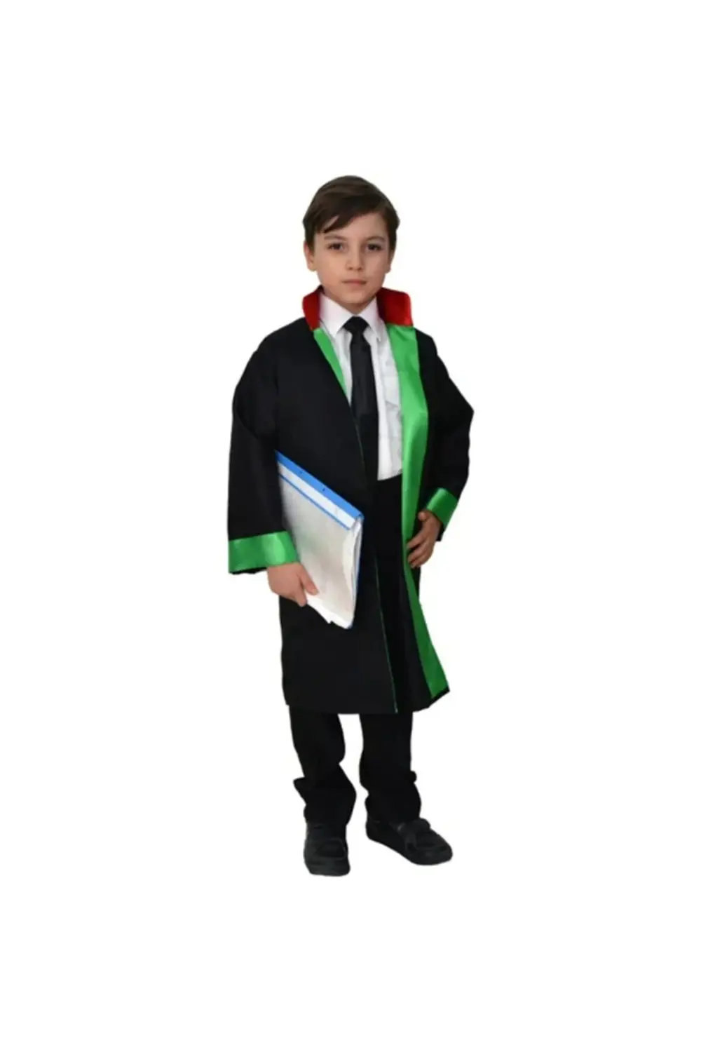 Unisex Çocuk Siyah Avukat Cübbesi