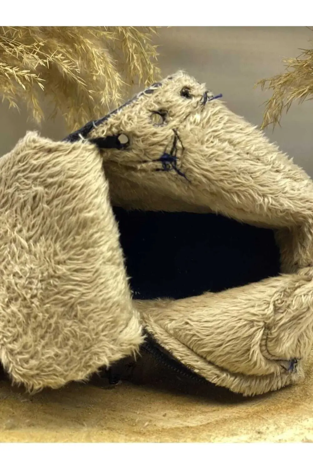 Unisex Çocuk Siyah Kışlık Suya Dayanıklı Kürklü Bot