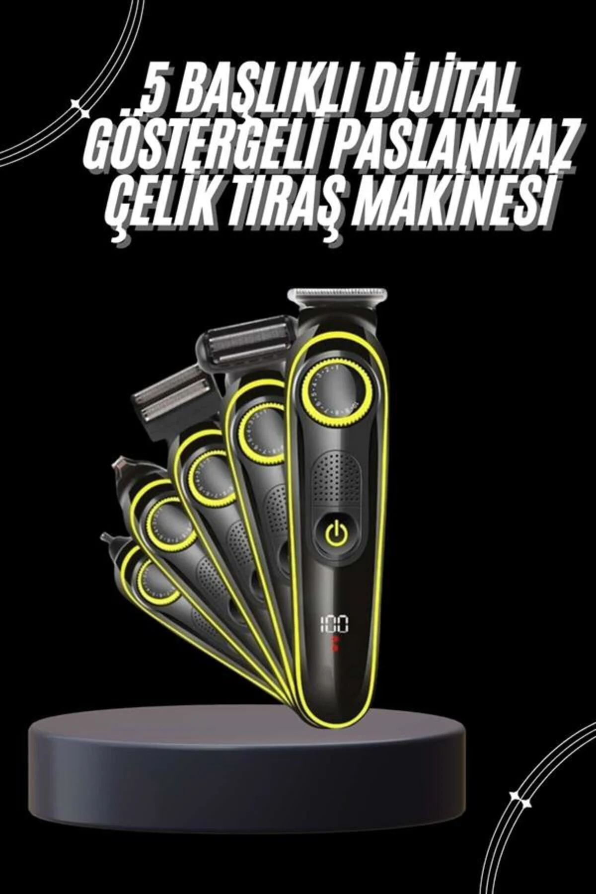 Unısex Çok Fonksiyonlu Bakım Seti Led Göstergeli Tıraş Makinesi S