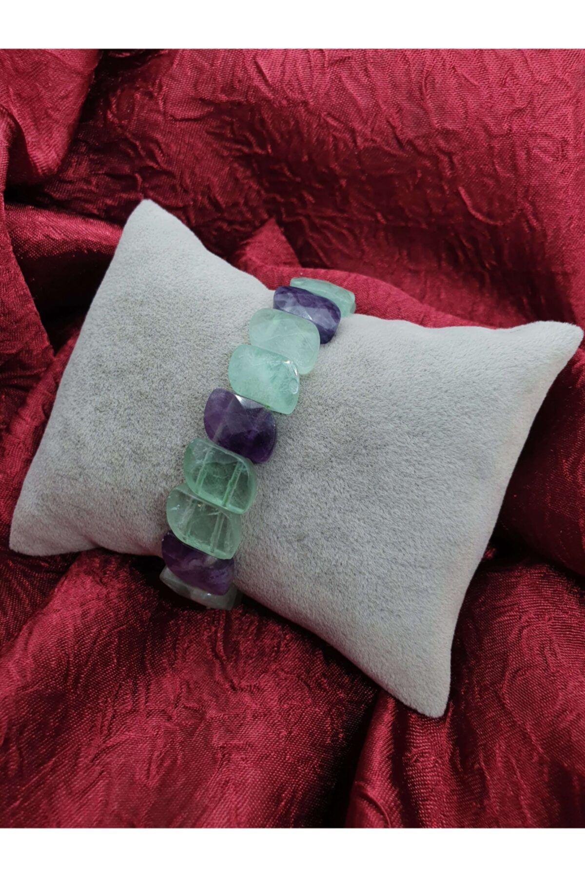 Unisex Doğal Florit Taşı Bileklik