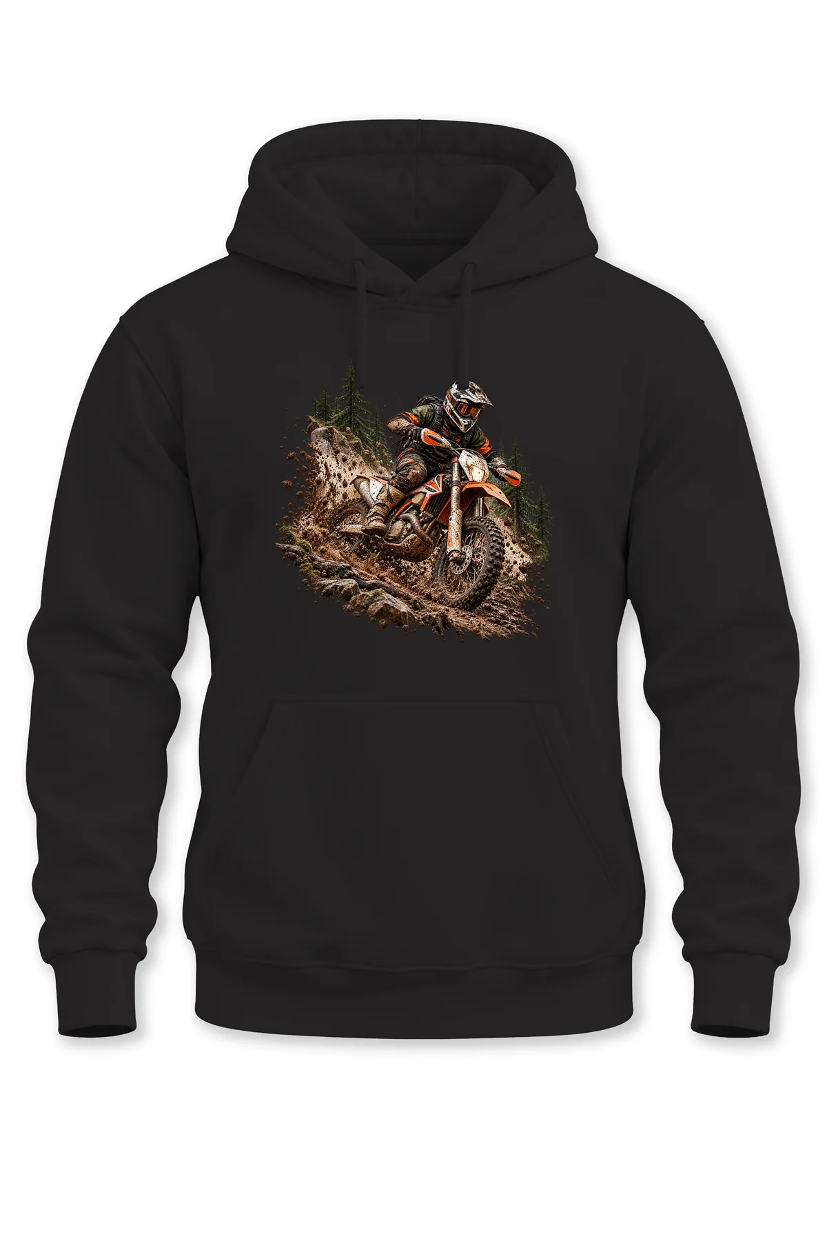 Unisex Enduro Motosiklet Baskılı Kapüşonlu Sweatshirt Off Road Motocross Tasarım