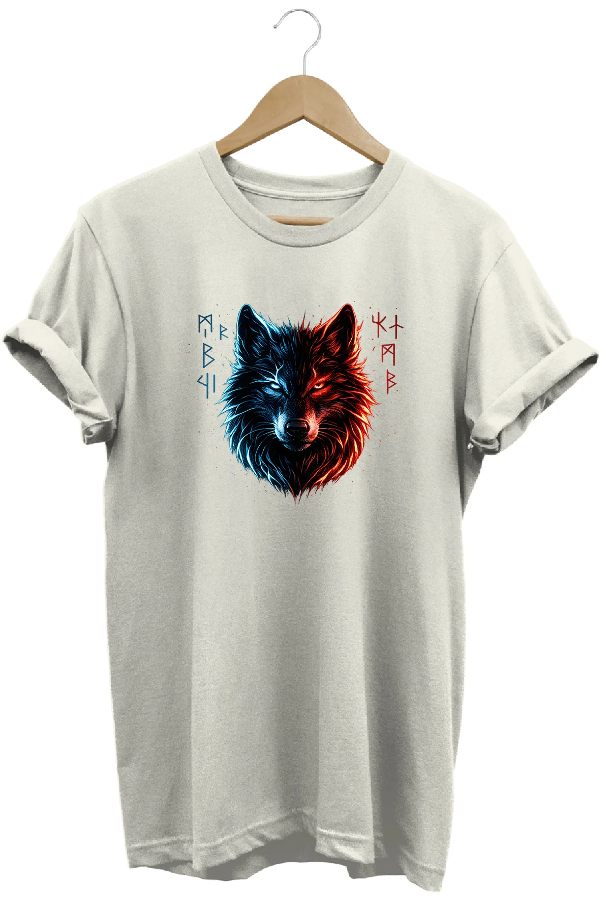 Unisex Göktürkçe Yazılı Neon Bozkurt Baskılı Sokak Stili Özel Tas