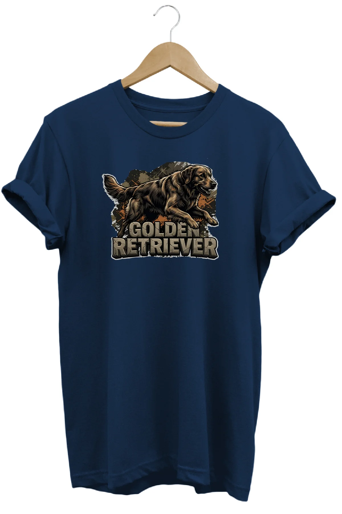 Unisex Golden Retriver Baskılı T-shirt - Premium Köpekler Serisi 