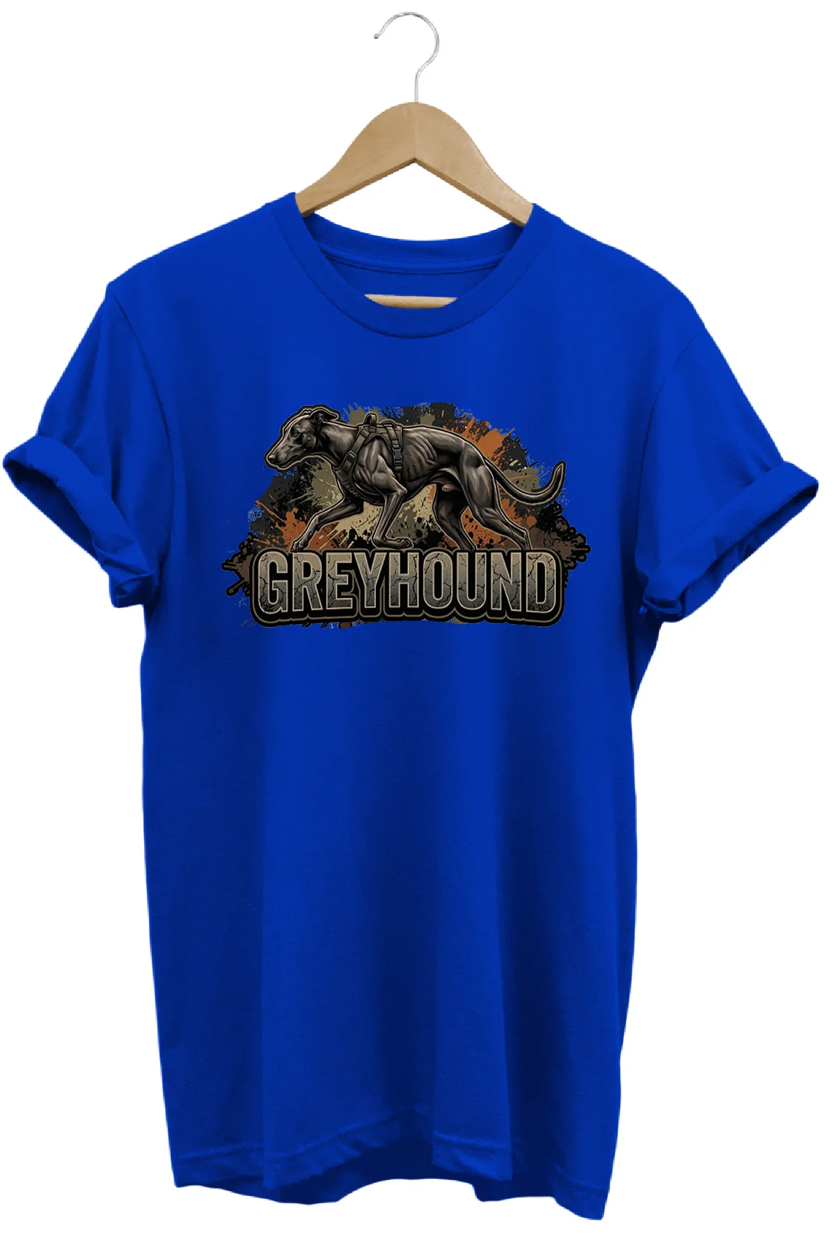 Unisex Grey Hound Baskılı T-shirt - Premium Köpekler Serisi Bisik