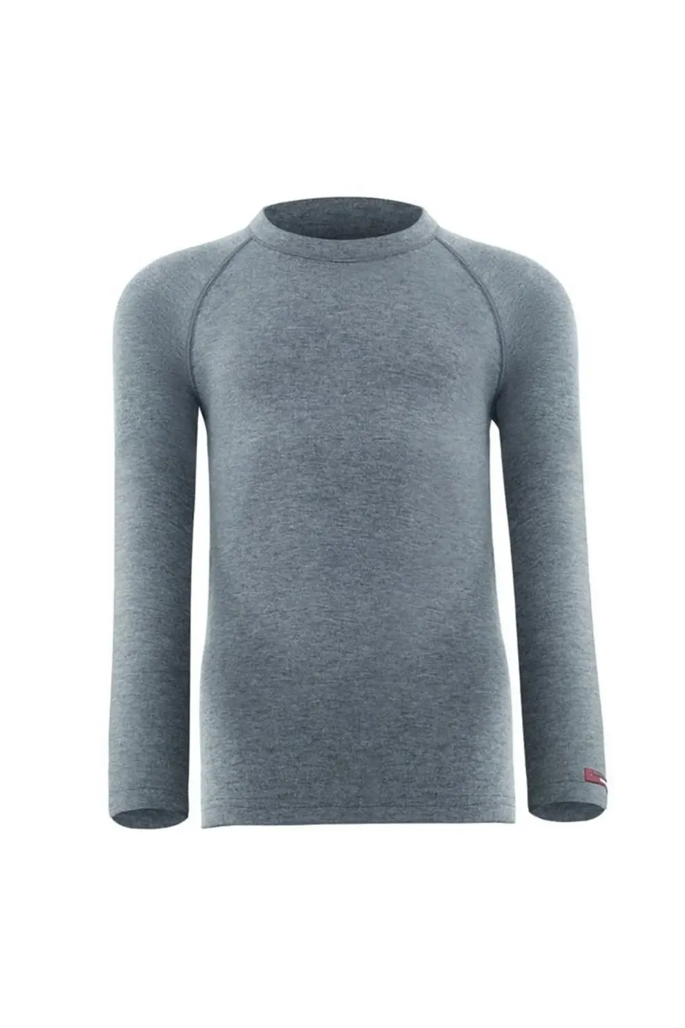 Unisex Gri Melanj 2. Seviye Çocuk Uzun Kollu Termal Üst