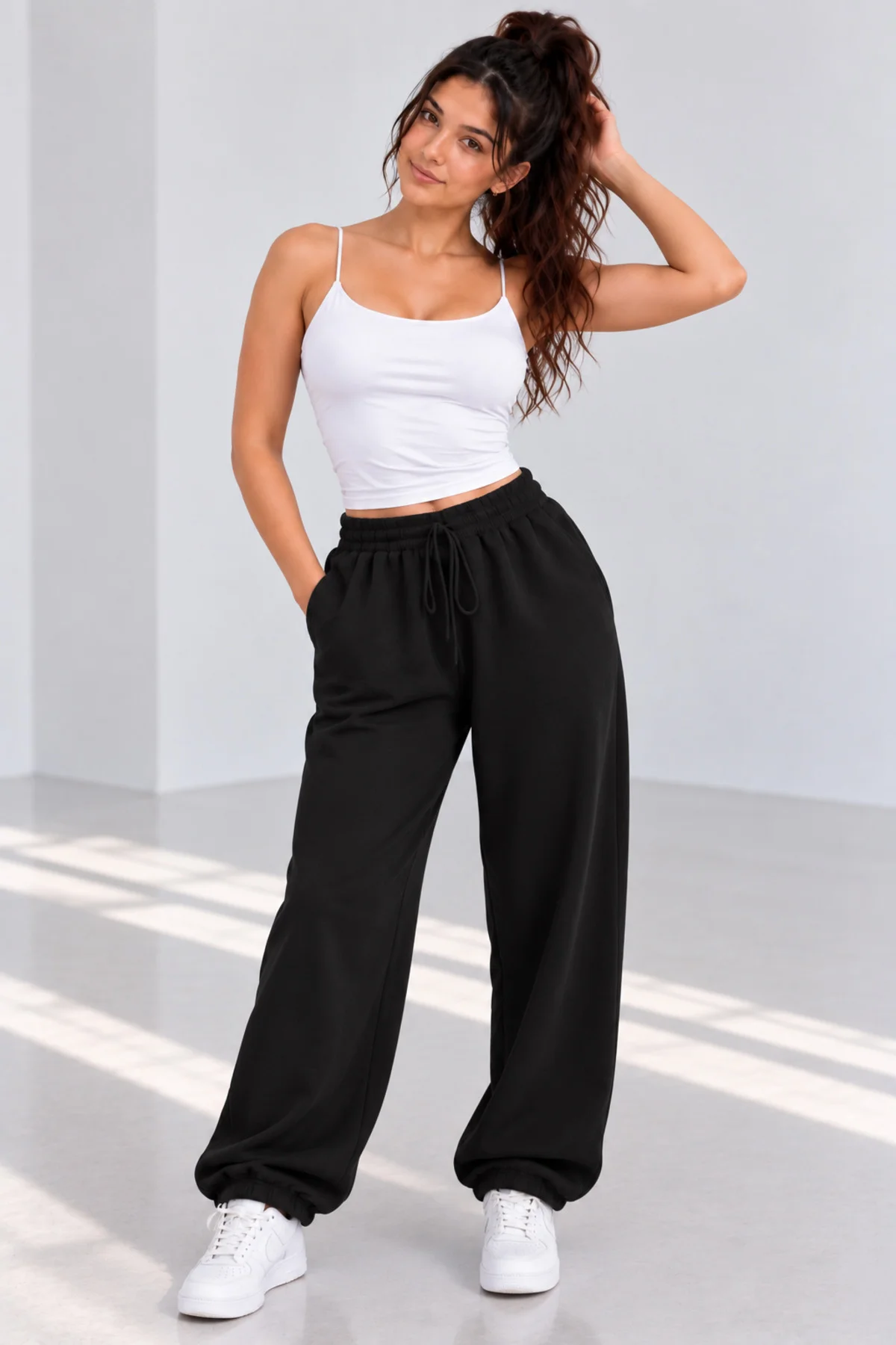 Unisex Gri şardonlu Eşofman Altı