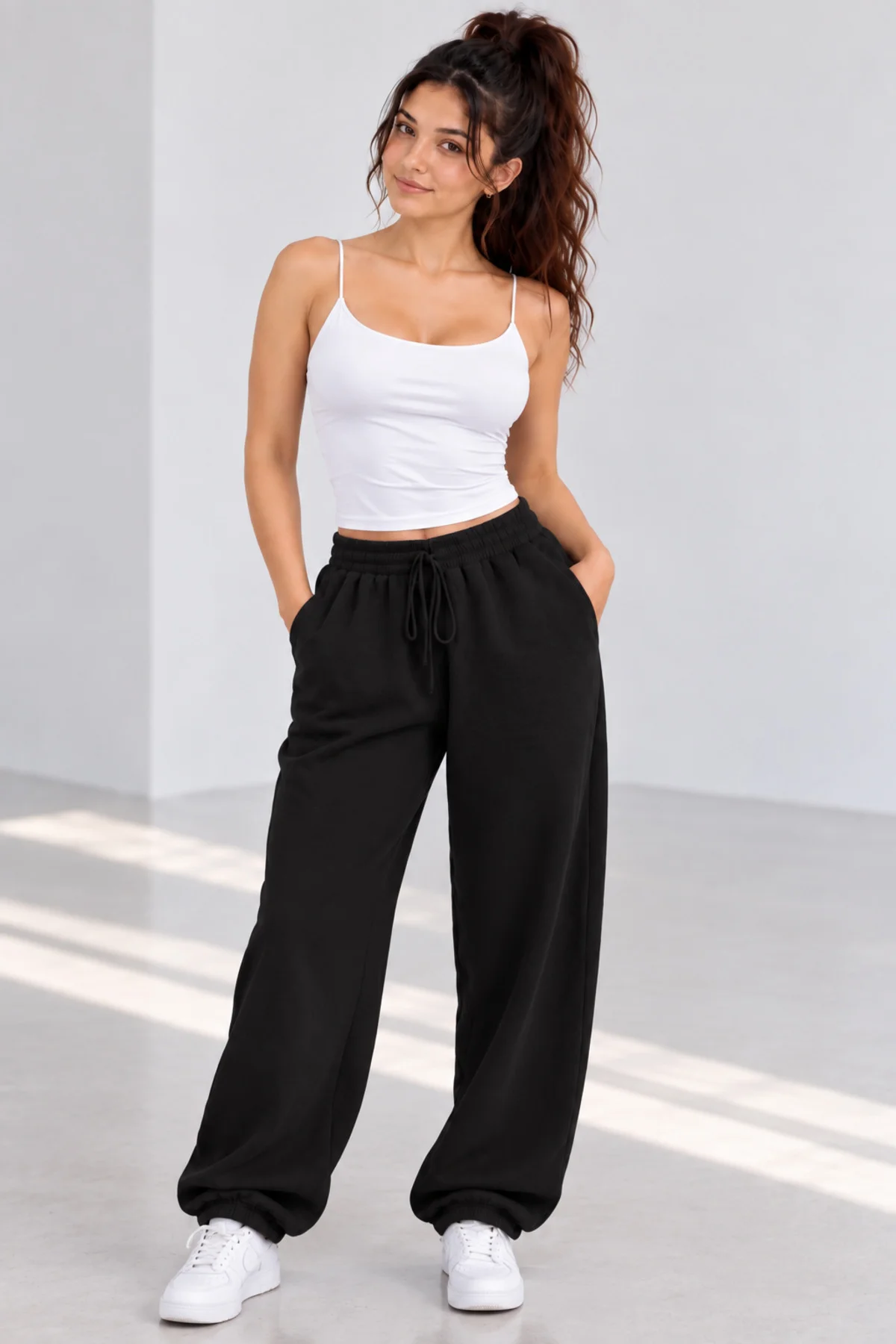 Unisex Gri şardonlu Eşofman Altı
