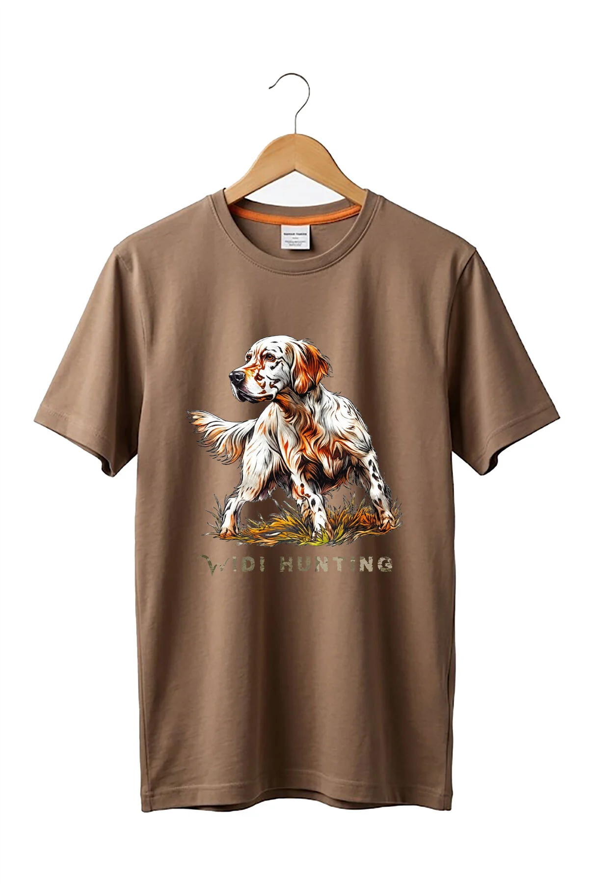 Unisex Hunting İngiliz Setter Baskılı Avcı Tişörtü Outdoor Doğa G