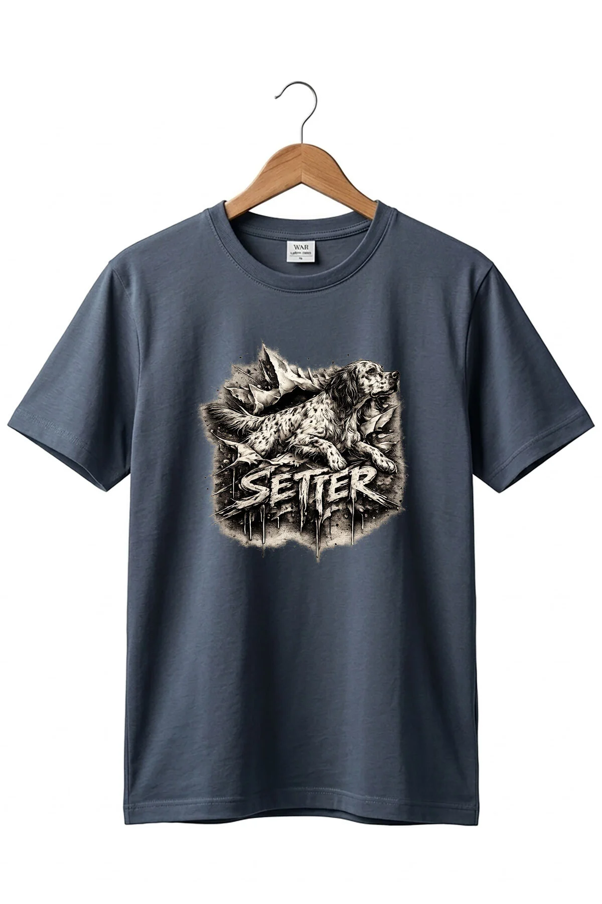 Unisex İngiliz Setter Baskılı Arazi ve Doğa Tişörtü Outdoor Giyim