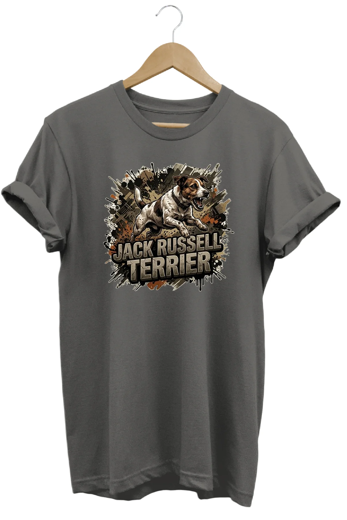 Unisex Jack Russell Baskılı T-shirt - Premium Köpekler Serisi Bis