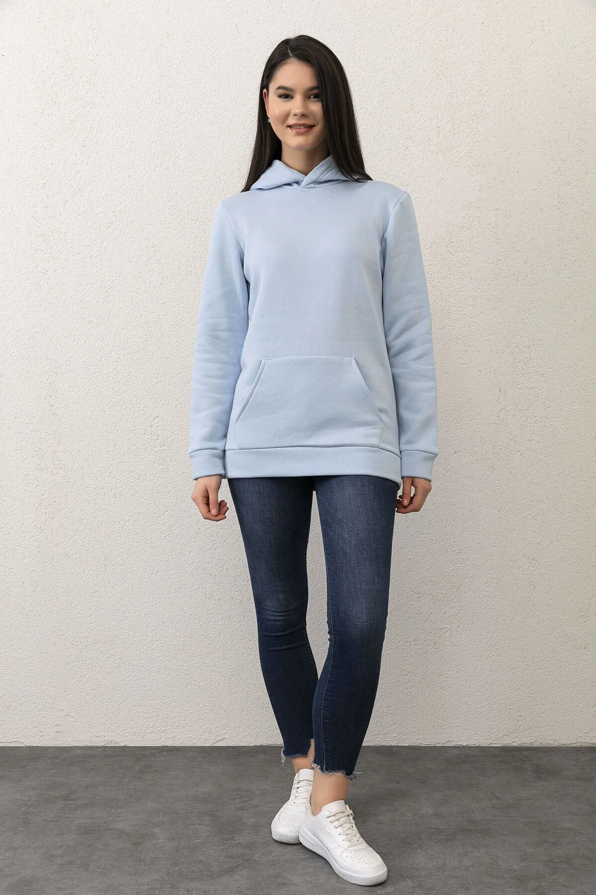 Unisex Kanguru Cepli Kapüşonlu Basic Sweatshirt
