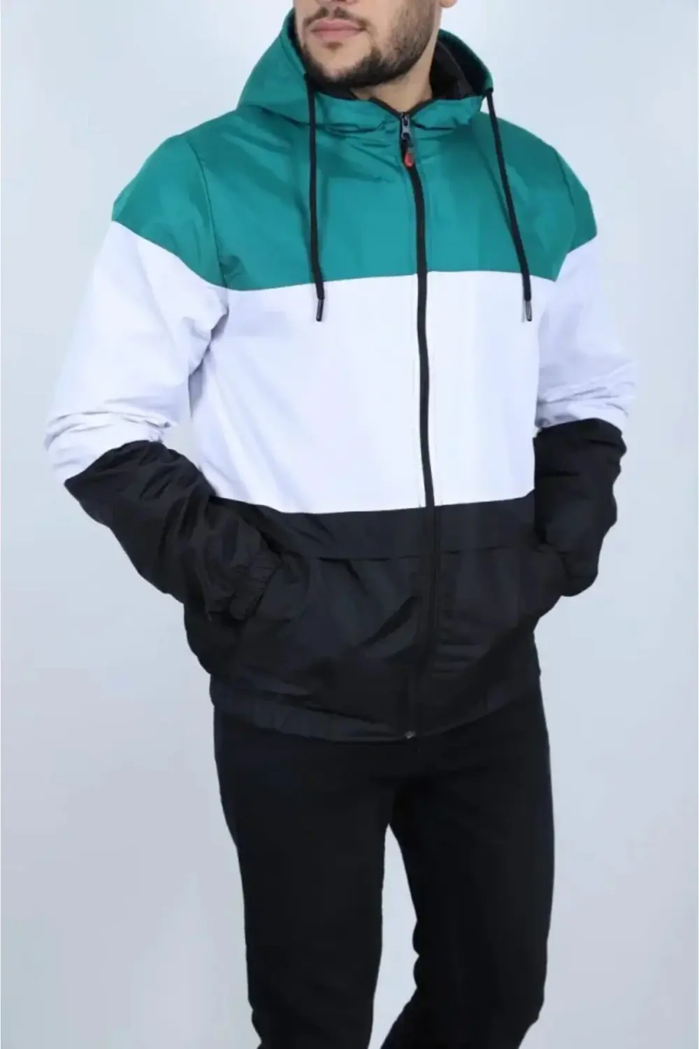 Unisex Kapüşonlu İçi Astarlı Yağmurluk - Yeşil