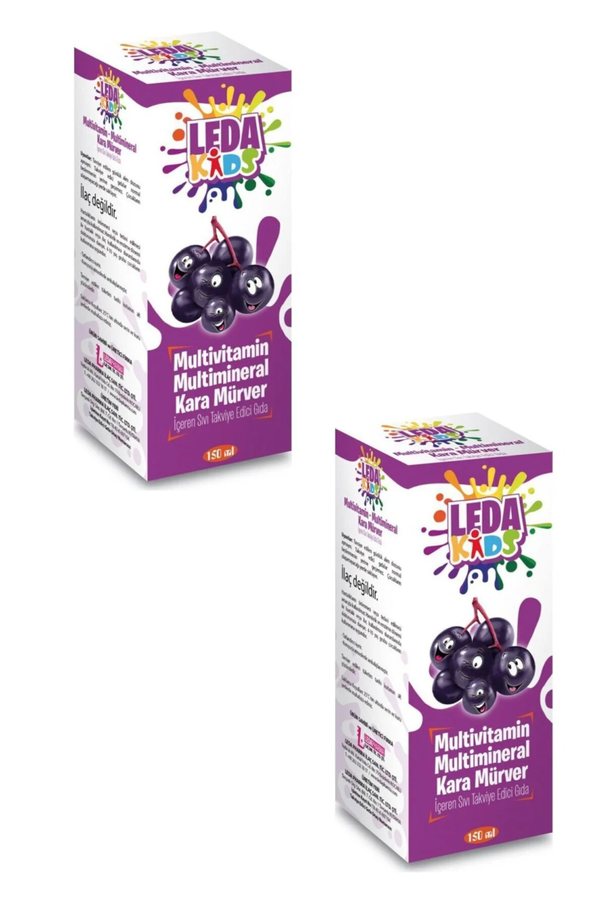 Unisex Kara Mürver Ekstresi C Vitamini Ve Çinko Leda Kids 150 ml 