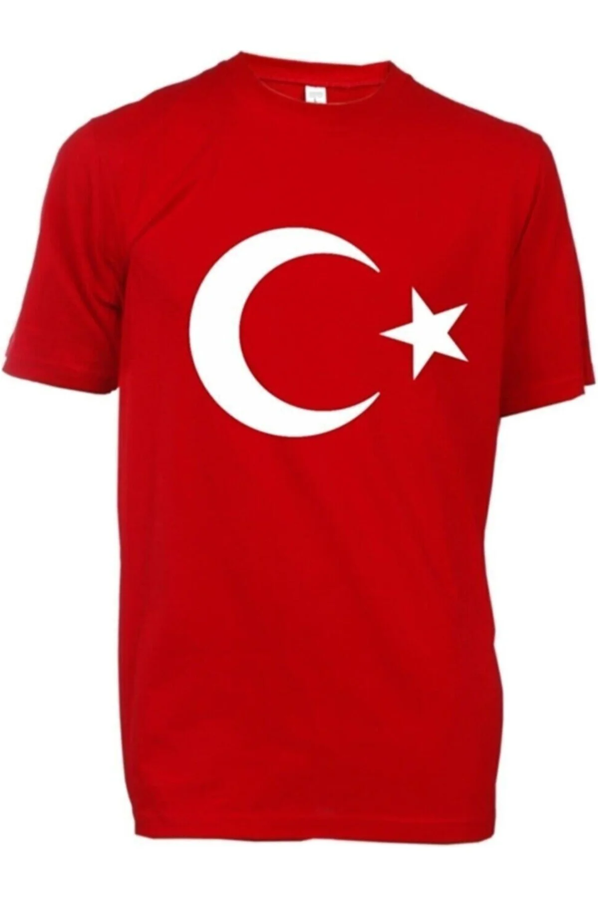 Unisex Kırmızı Ay Yıldız Türk Bayraklı Tişört