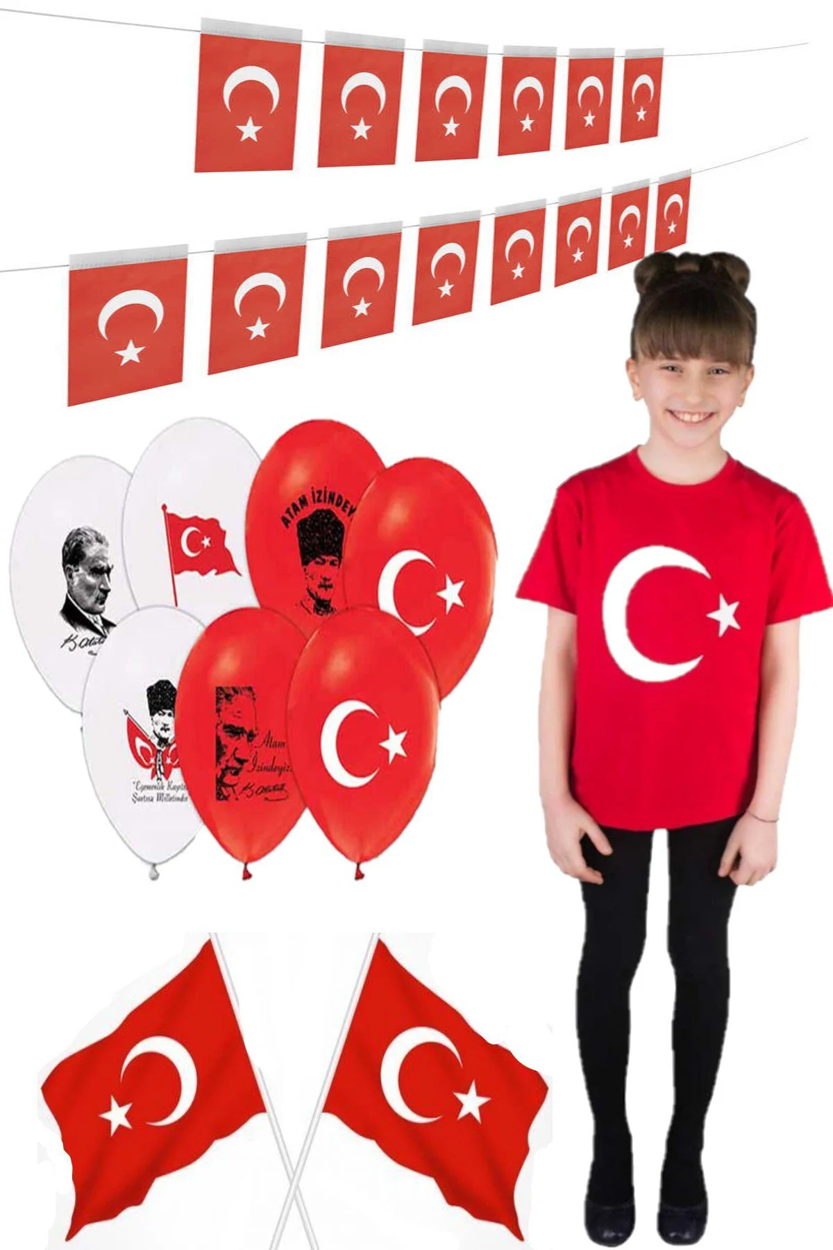 Unisex Kırmızı Ay Yıldız Baskılı Tişört
