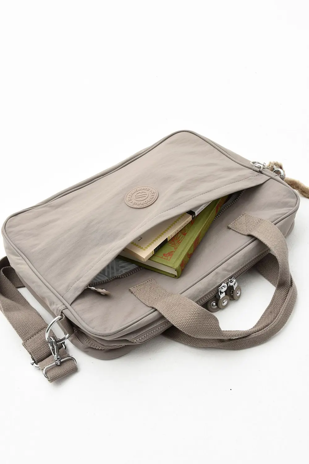 Unisex Klinkır Açık Gri Renkli Suya Dayanıklı Laptop Bölmeli Çapr