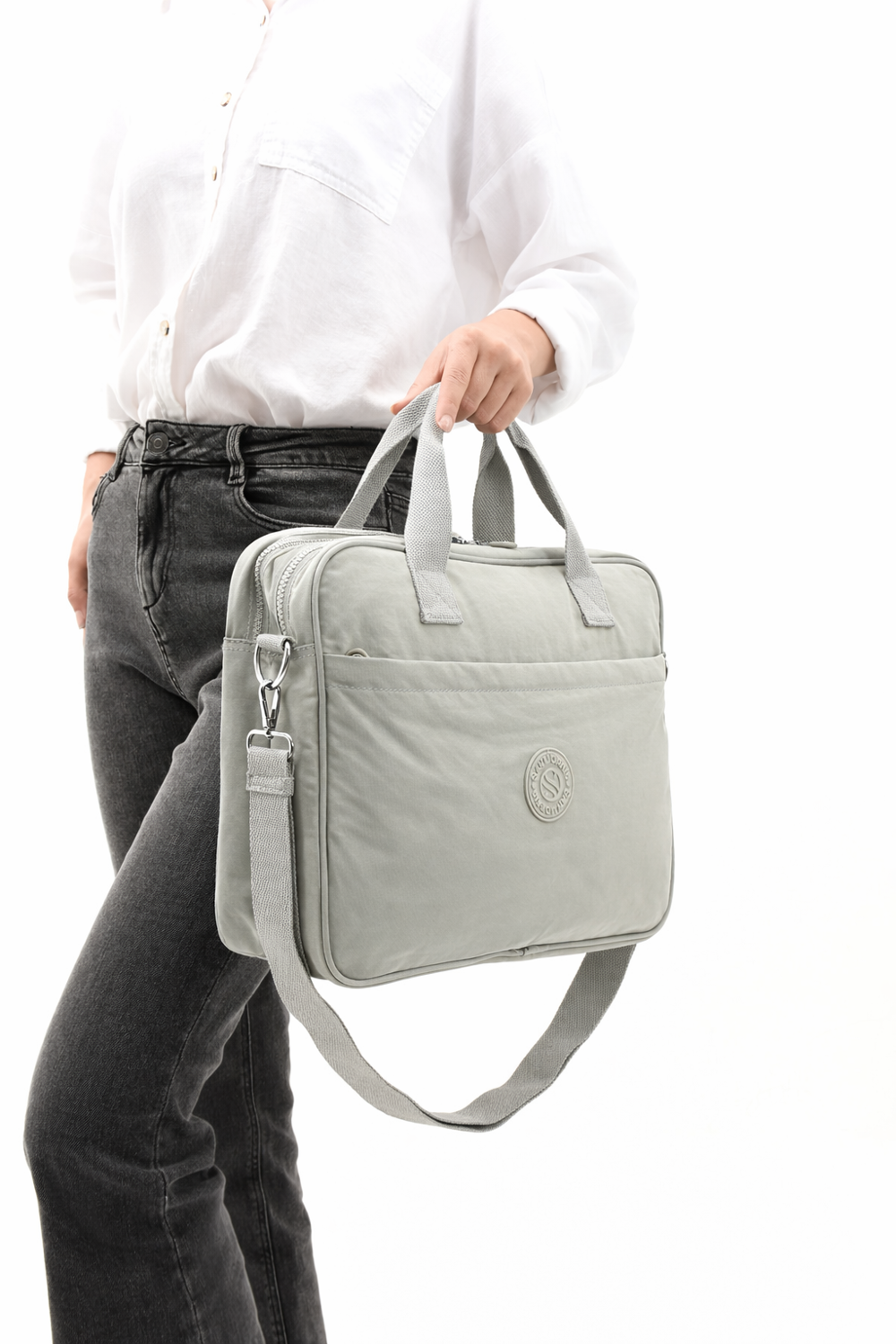 Unisex Klinkır Açık Gri Renkli Suya Dayanıklı Laptop Bölmeli Çapr