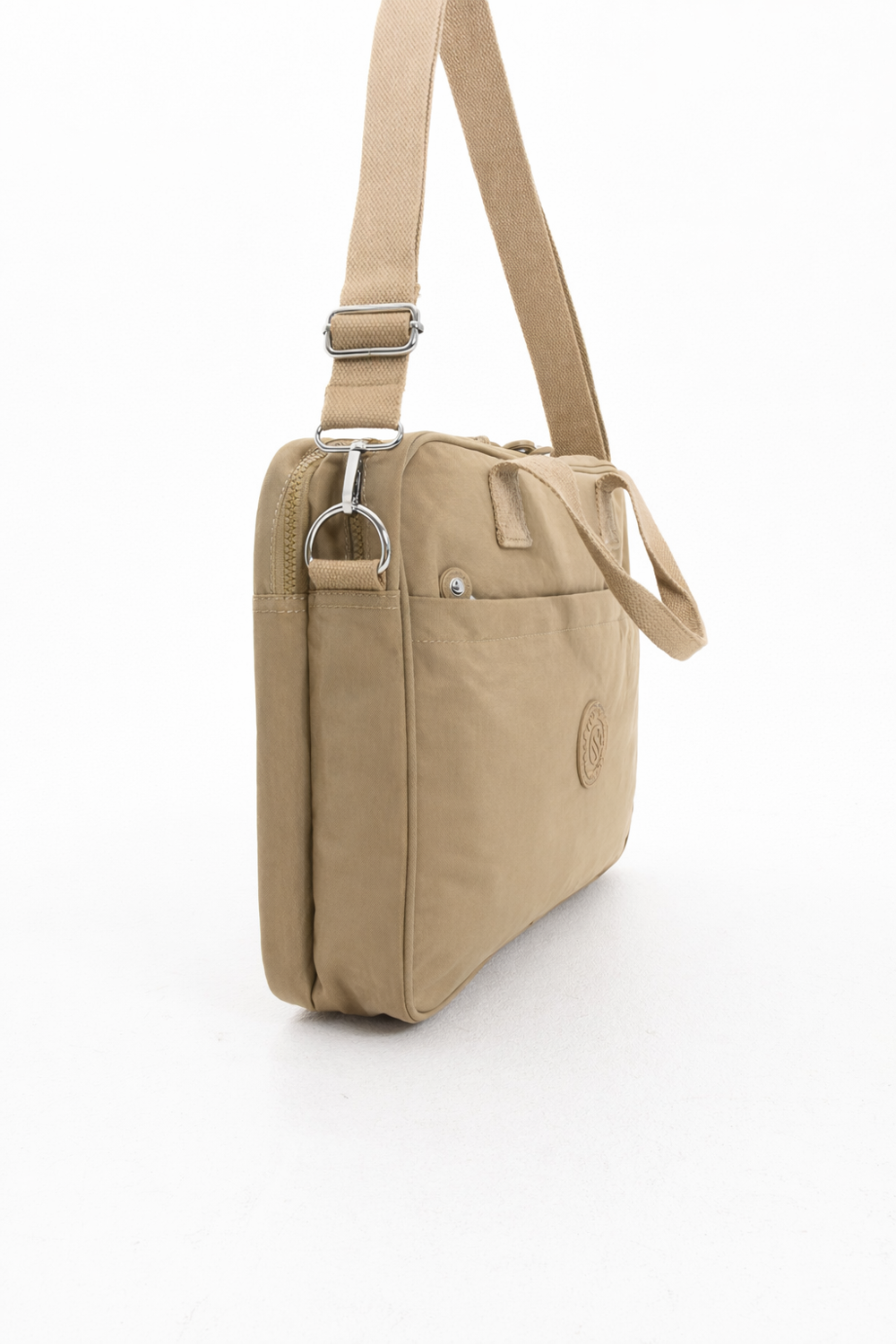 Unisex Klinkır Bej Renkli Suya Dayanıklı Laptop Bölmeli Çapraz-el