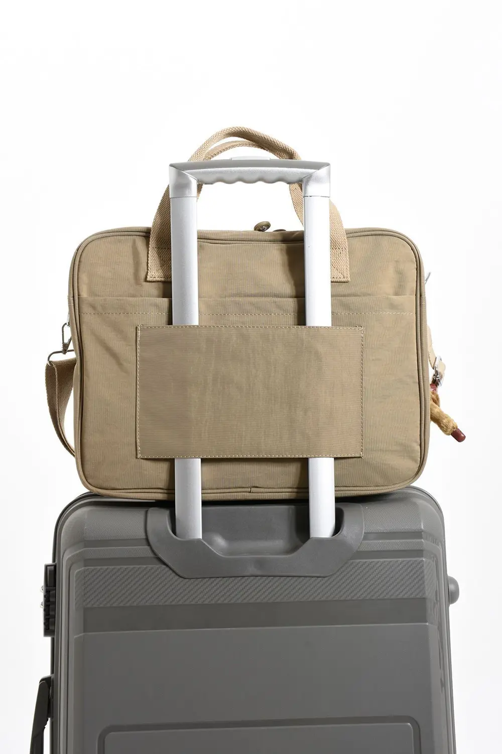 Unisex Klinkır Bej Renkli Suya Dayanıklı Laptop Bölmeli Çapraz-el