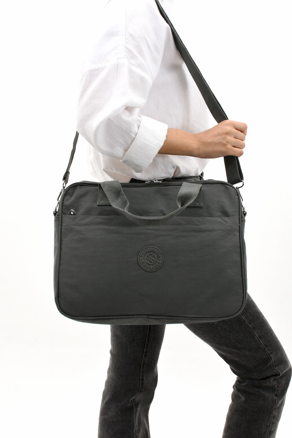 Unisex Klinkır Koyu Gri Renkli Suya Dayanıklı Laptop Bölmeli Çapr