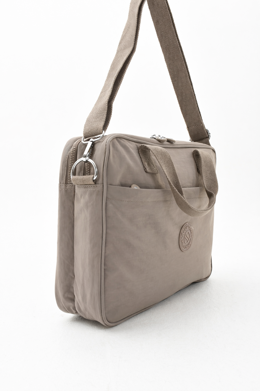 Unisex Klinkır Vizon Renkli Suya Dayanıklı Laptop Bölmeli Çapraz-