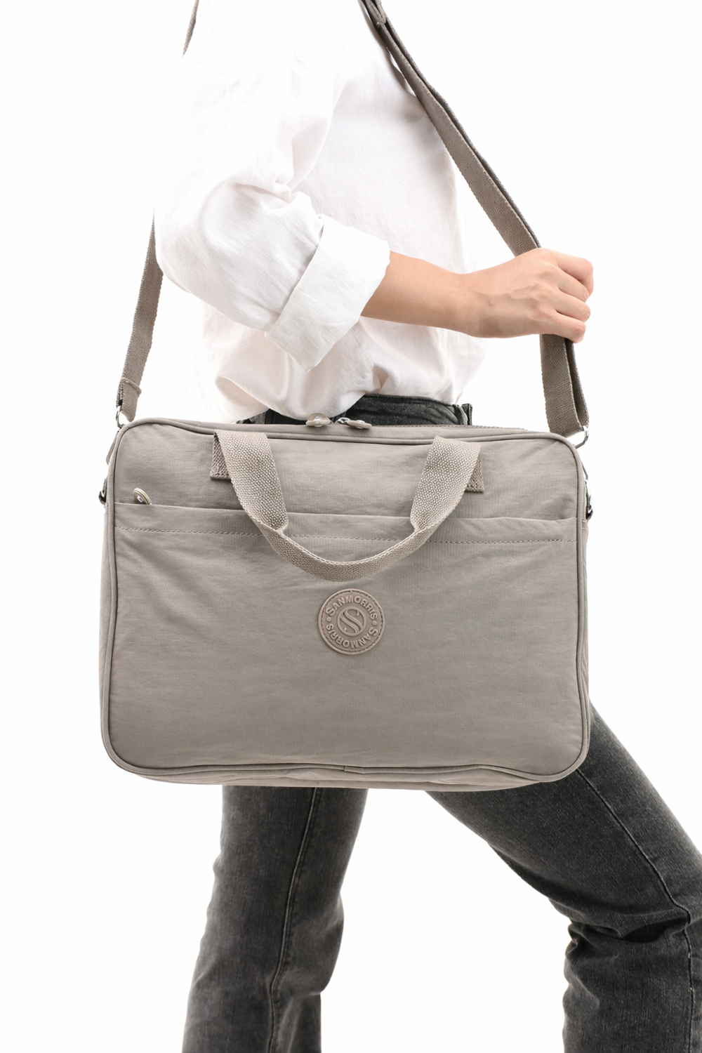 Unisex Klinkır Vizon Renkli Suya Dayanıklı Laptop Bölmeli Çapraz-