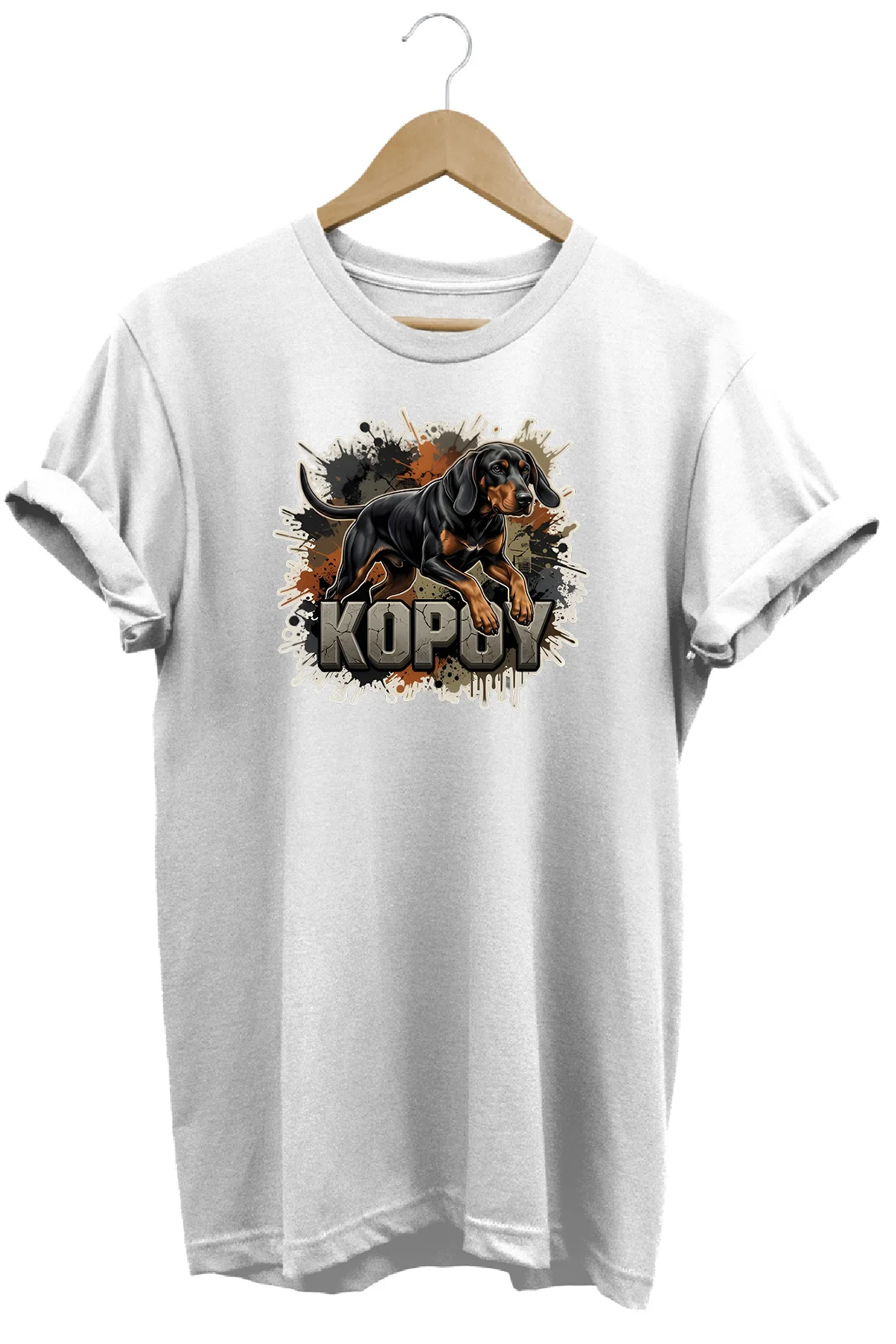 Unisex Kopoy Baskılı T-shirt - Premium Köpekler Serisi Bisiklet Y
