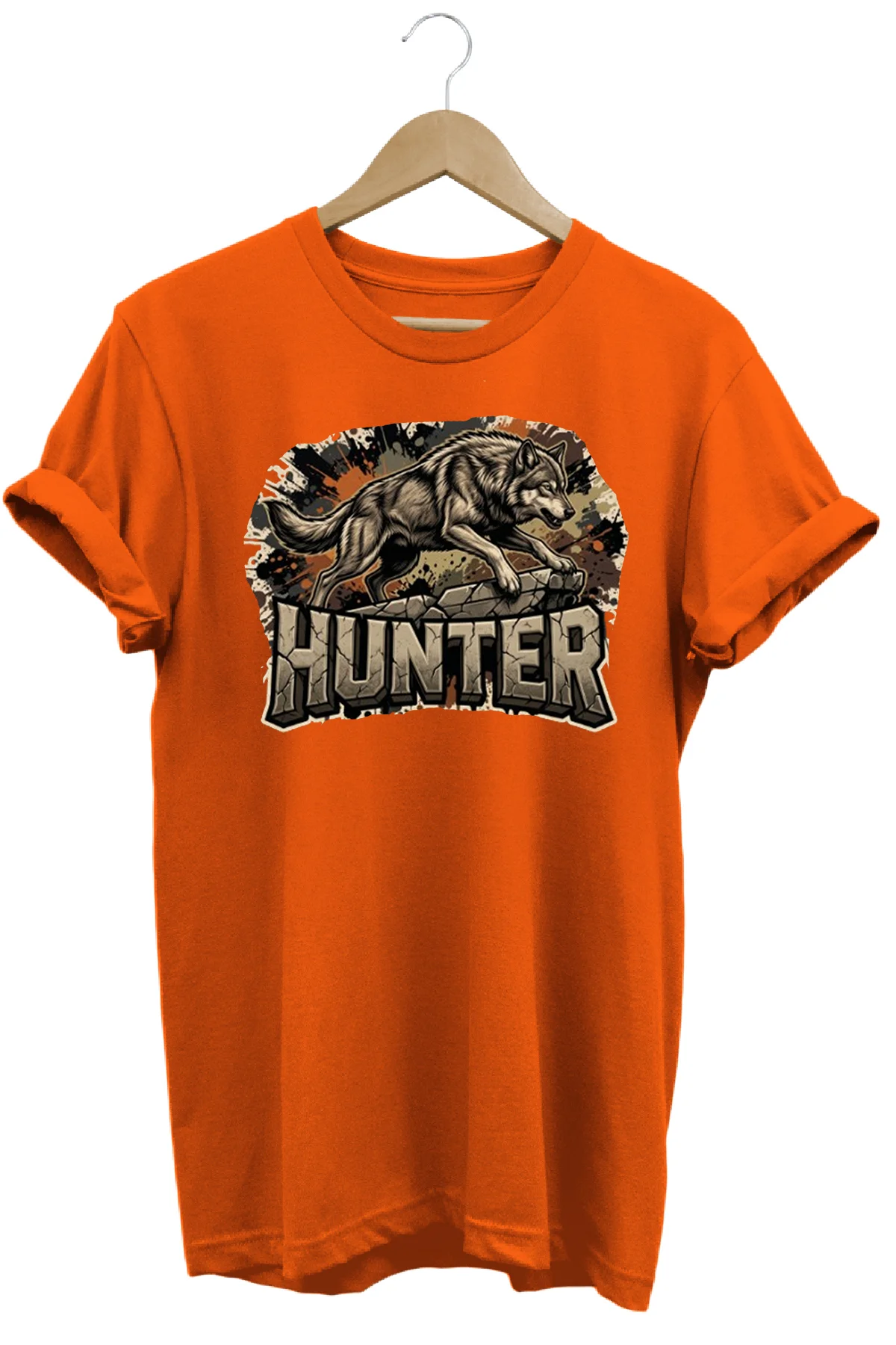Unisex Kurt Baskılı T-shirt - Premium Köpekler Serisi Bisiklet Ya