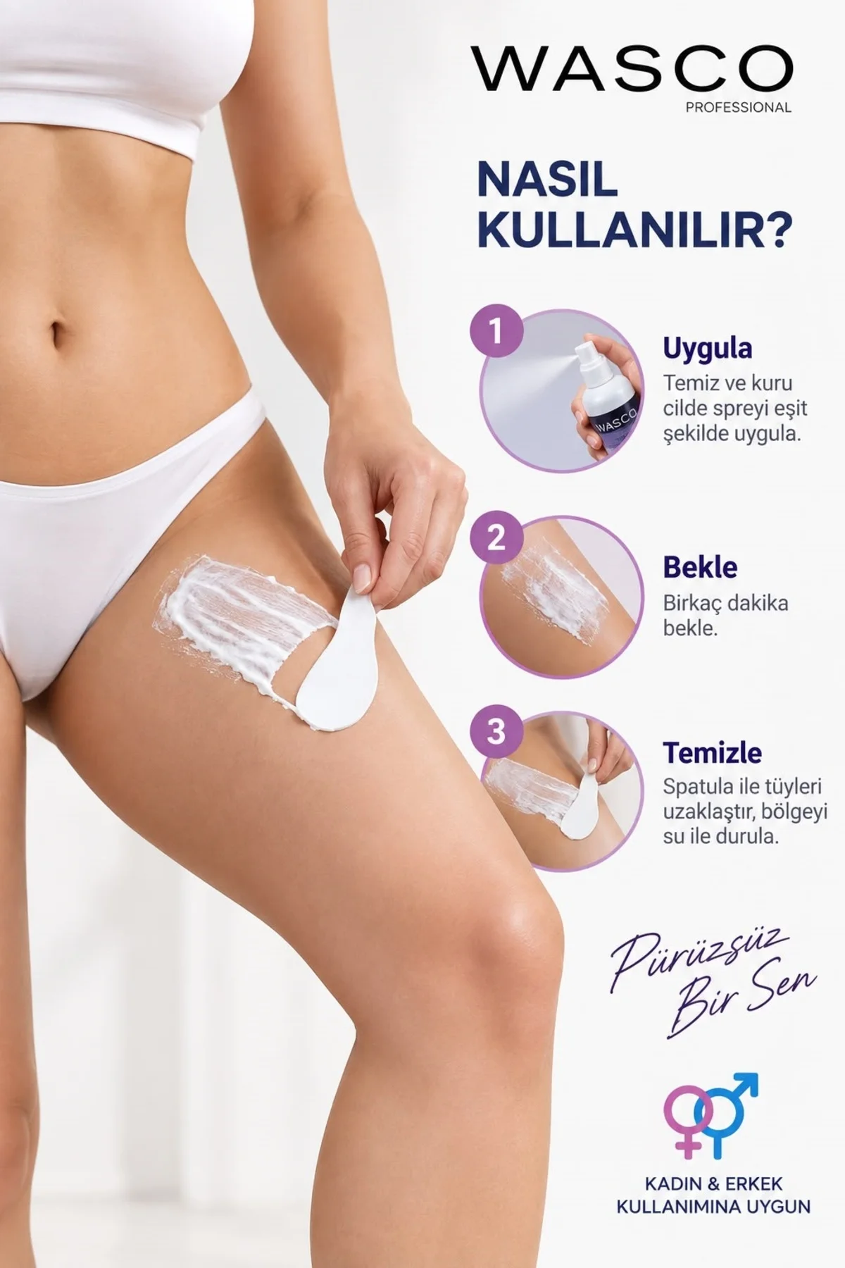 Unisex Lazer Etkili Tüy Dökücü Sprey 3 x 100 ml - Tüm Cilt Tipleri için