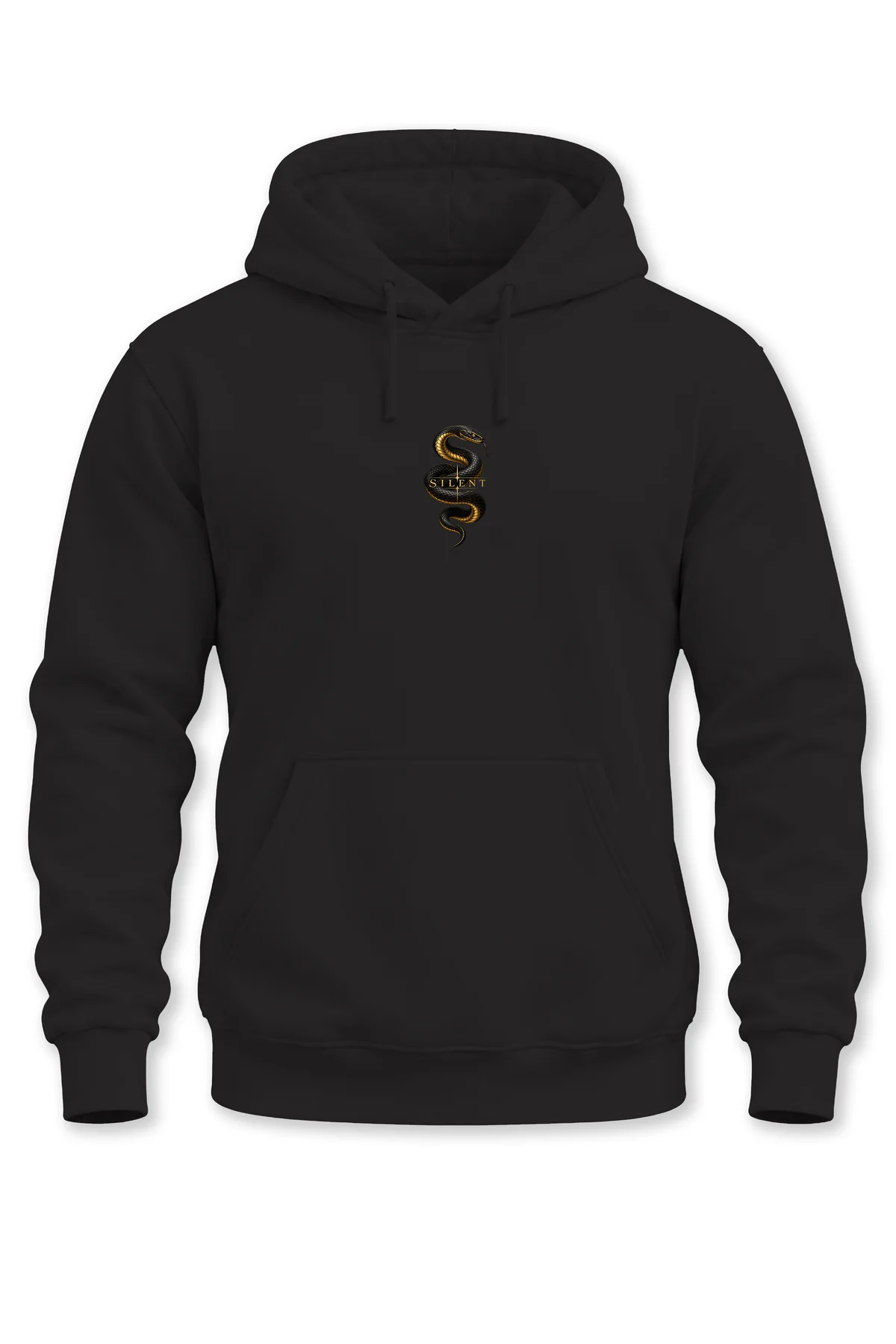 Unisex Minimal Yılan Baskılı Kapüşonlu Sweatshirt Silent Snake Desenli Hoodie