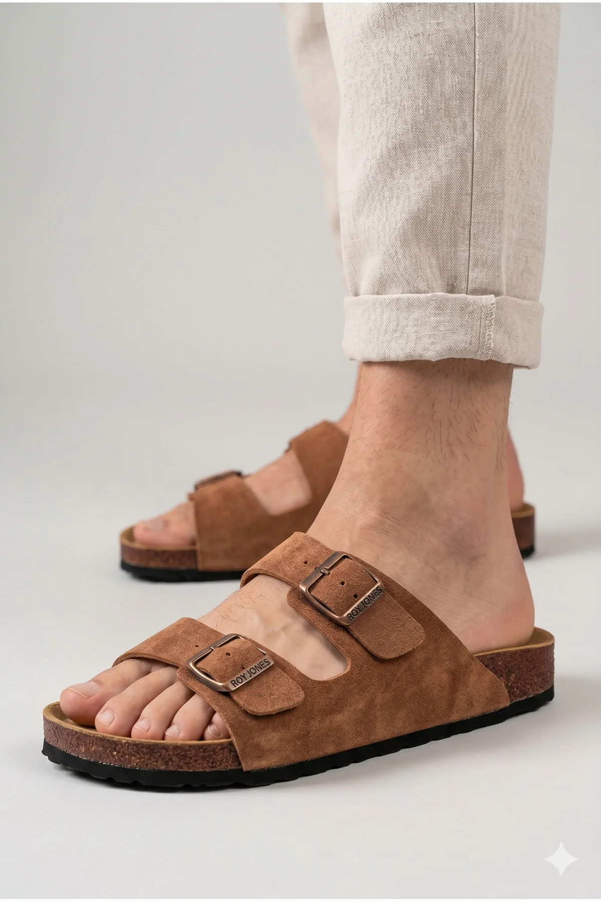 Unisex Ortopedik Tabanlı Konfor Modeli Terlik Çift Bantlı Tokalı 