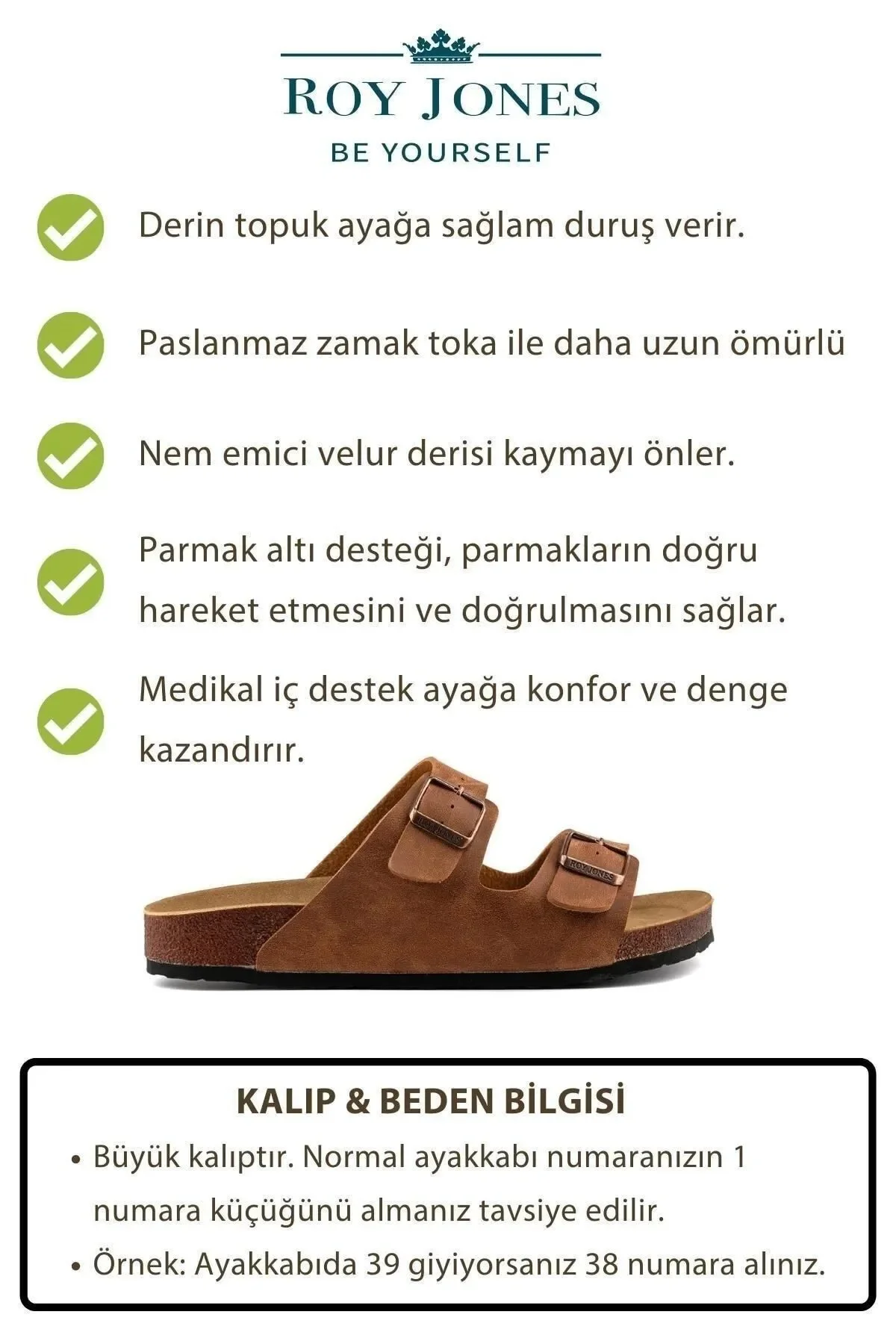 Unisex Ortopedik Tabanlı Konfor Modeli Terlik Çift Bantlı Tokalı 